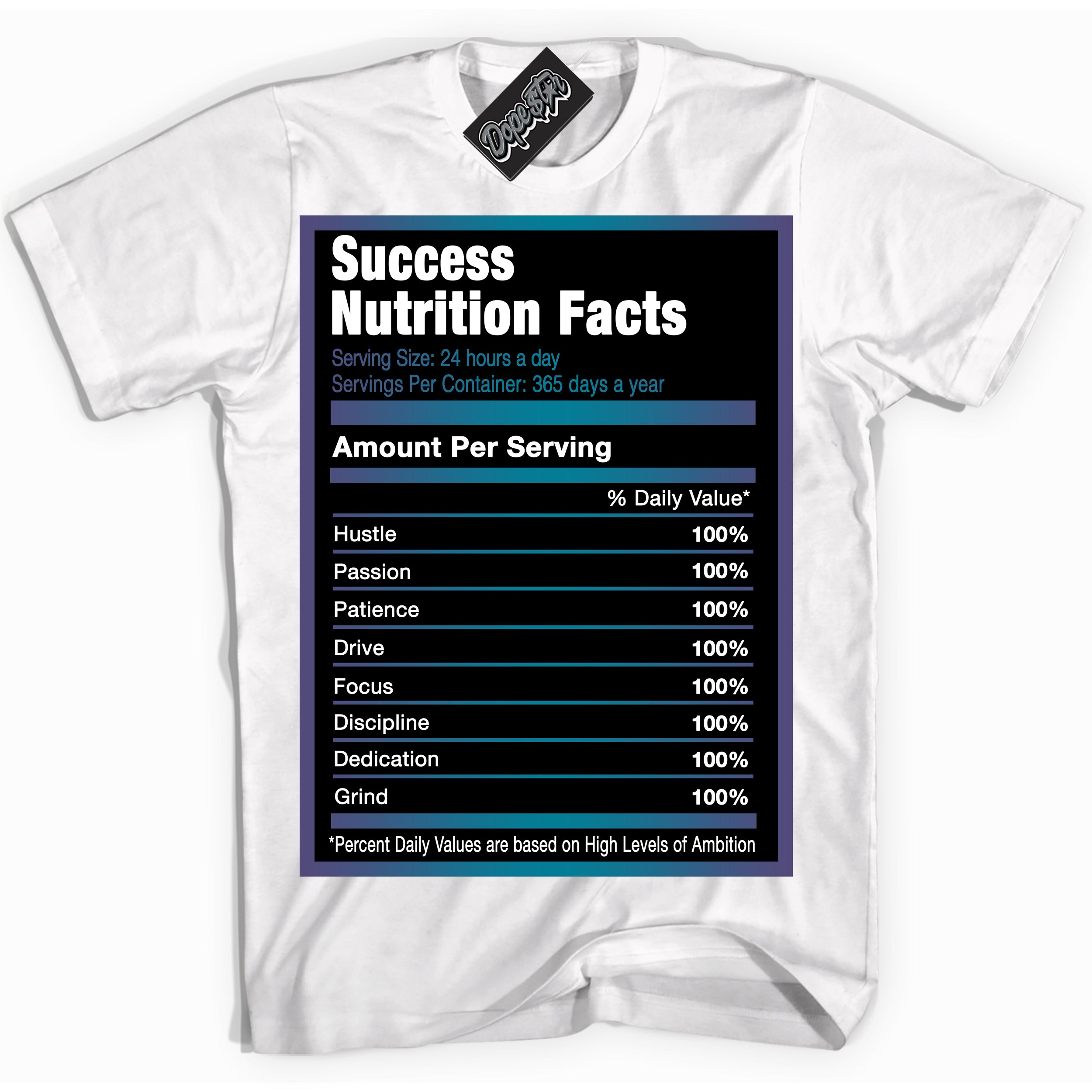 Cool White Shirt with “ Success Nutrition” design that perfectly matches Love Letter 14s Sneakers.