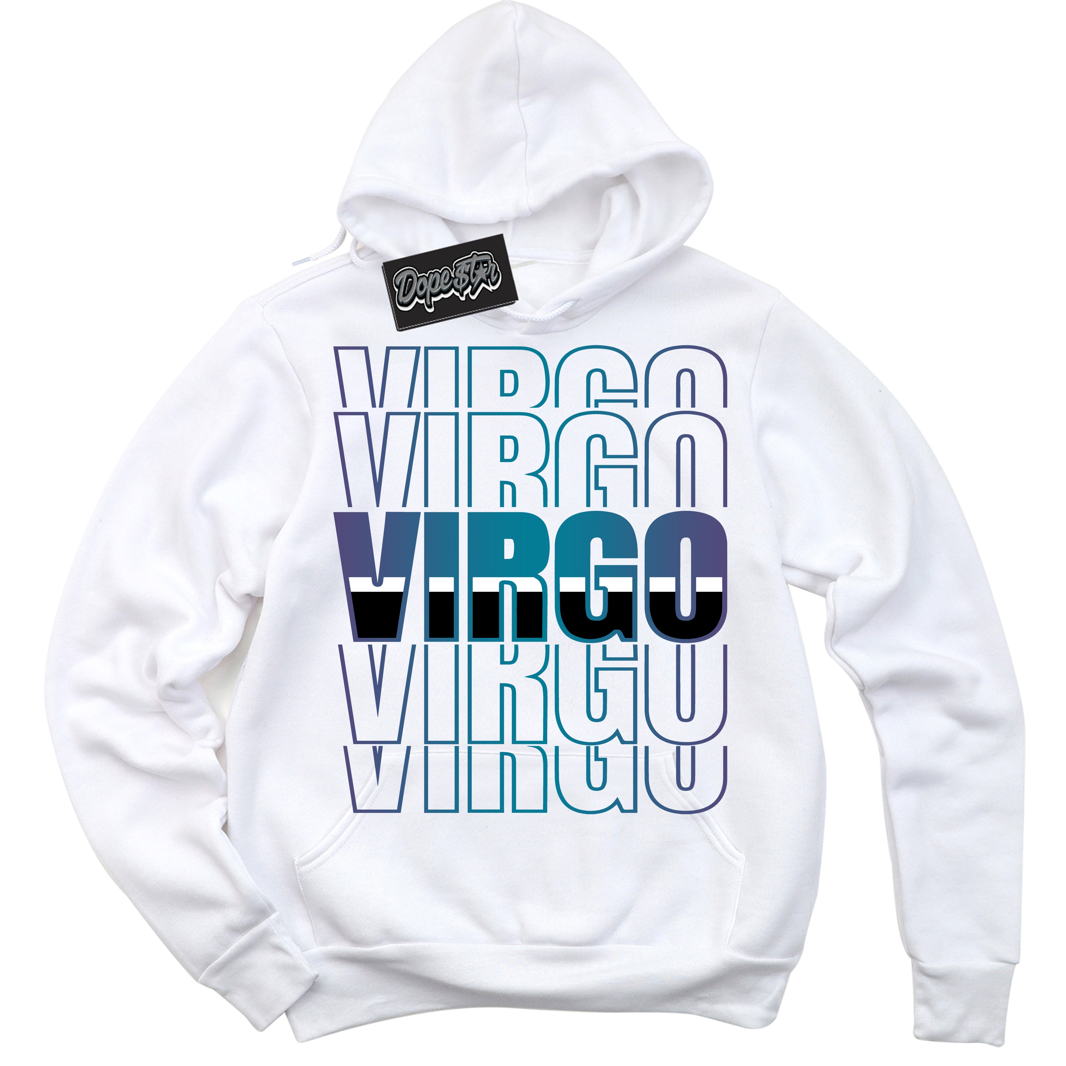 Cool White Hoodie with “ Virgo ”  design that Perfectly Matches Love Letter 14s Sneakers.