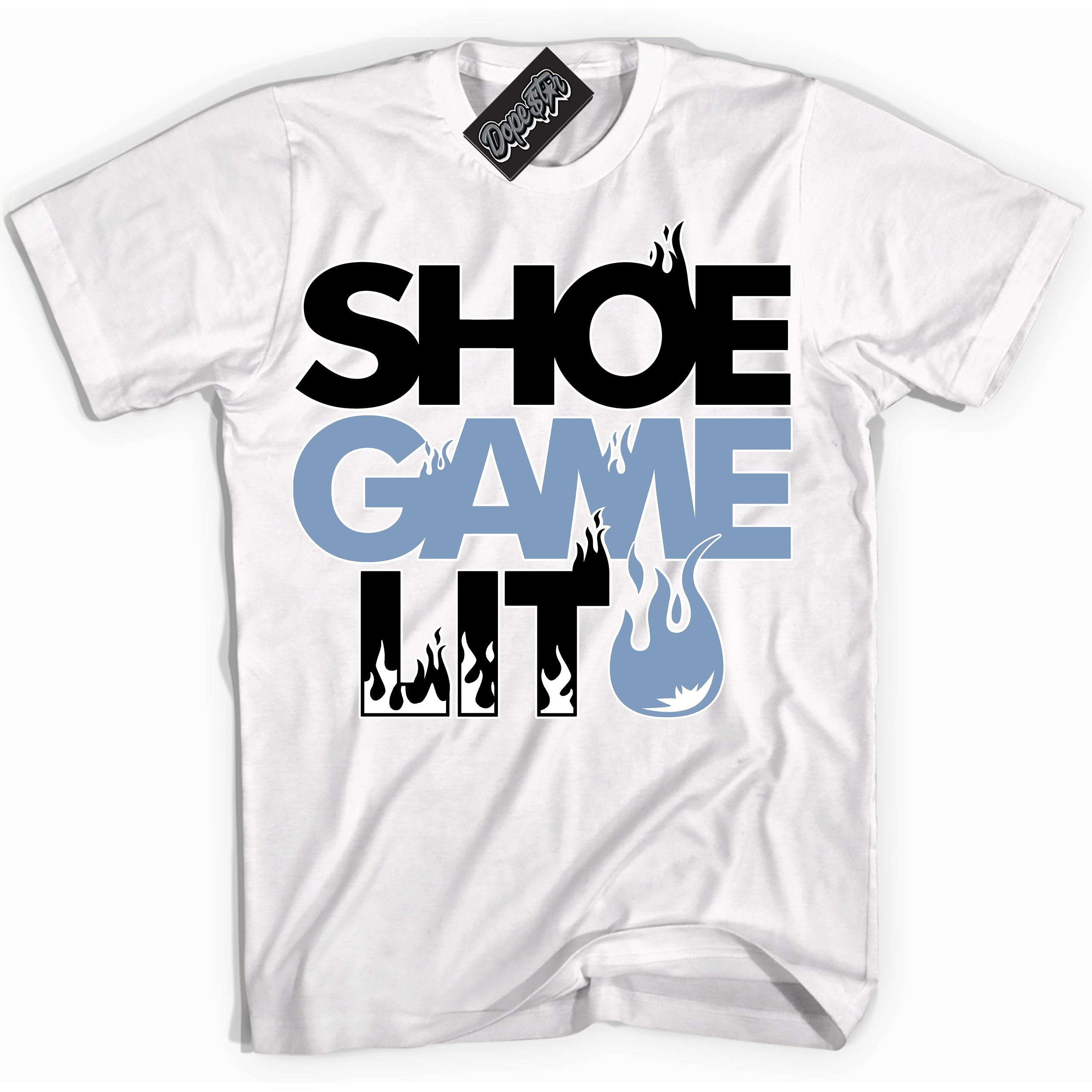 Cool White Shirt with “ Shoe Game Lit ” design that perfectly matches Concord 1s Sneakers.