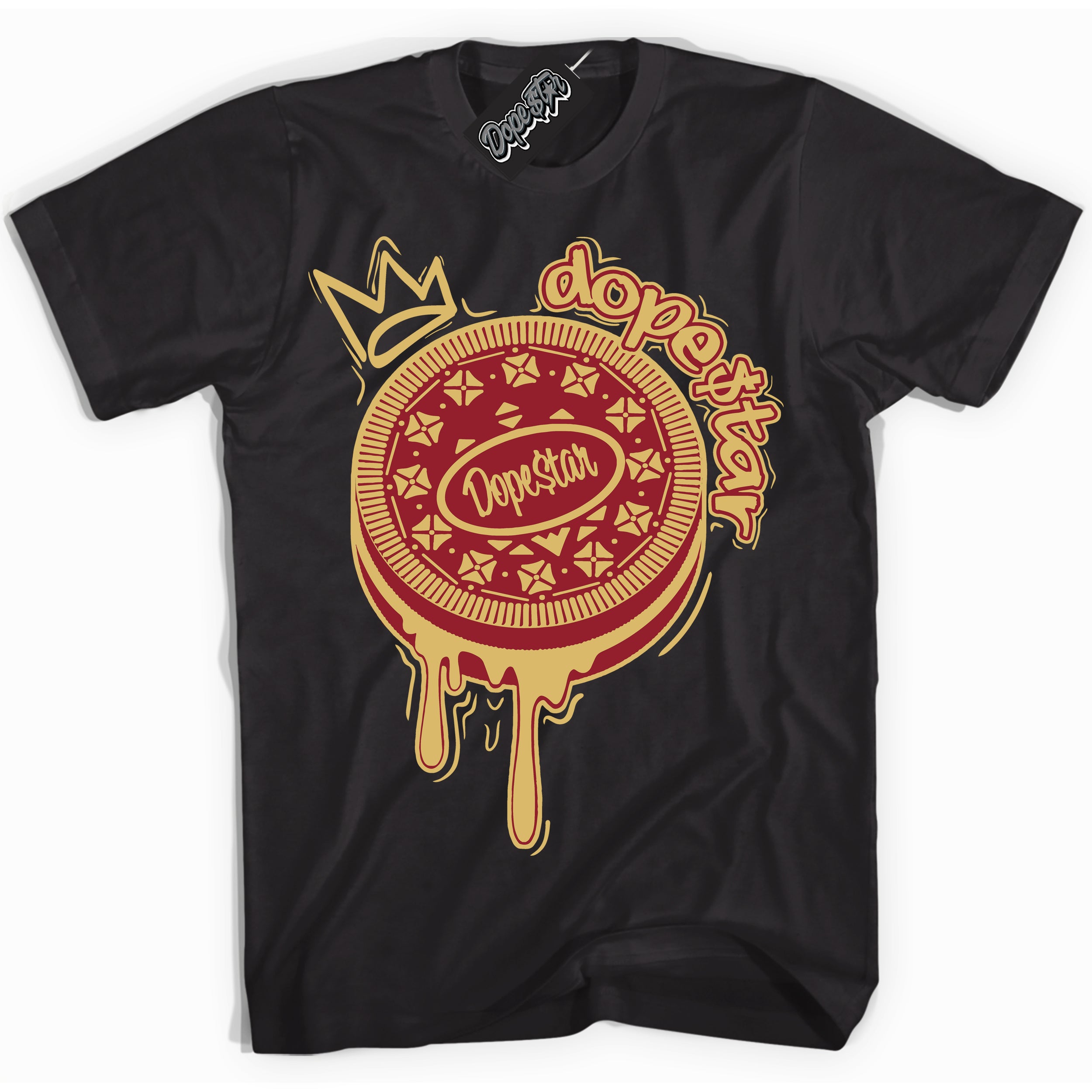Cool Black Shirt with “ Oreo DS ” design that perfectly matches Method of Make Gym Red Metallic Gold 1s Jordans.