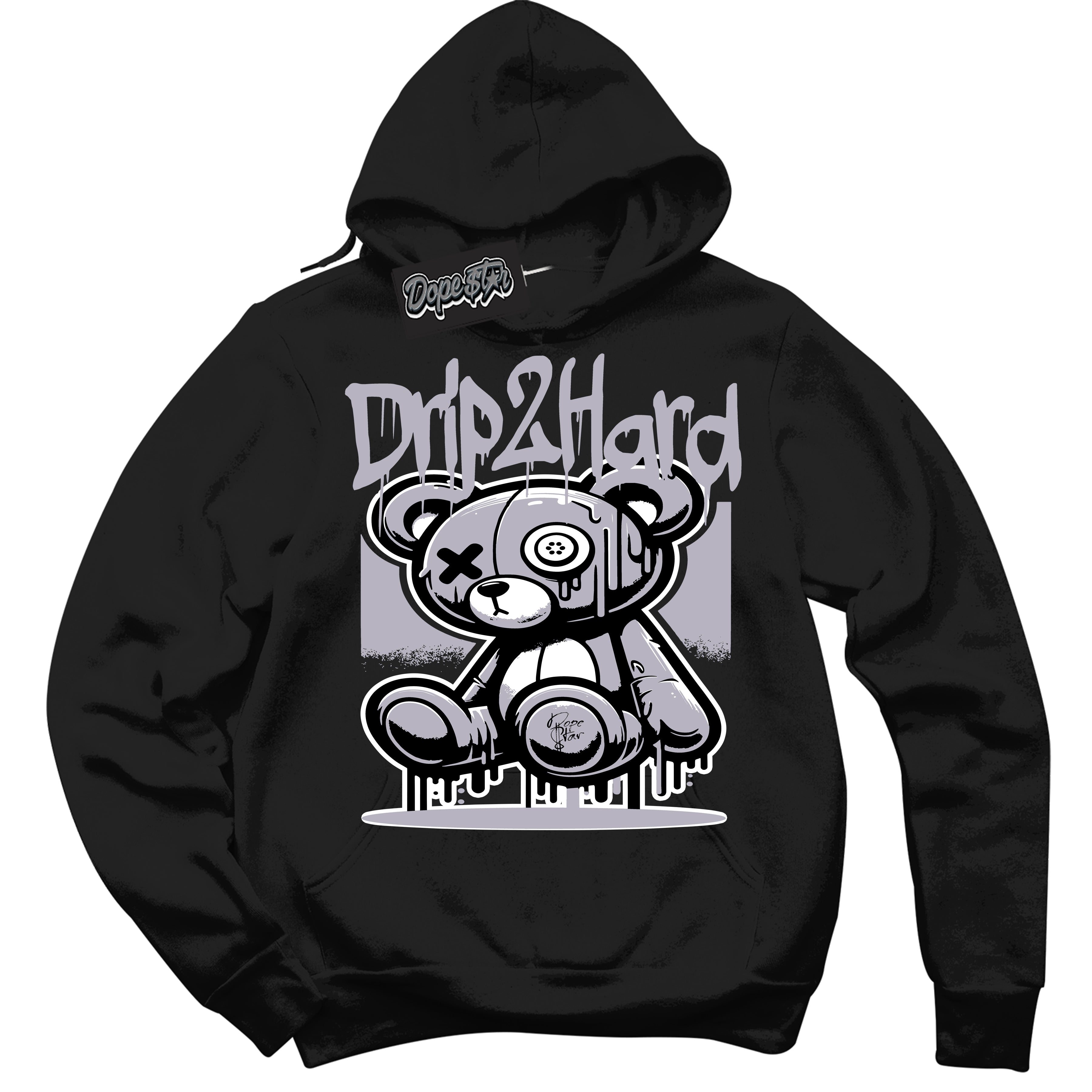 Cool Black Hoodie with “ Drip 2 Hard ”  design that Perfectly Matches OG Barons 1s Jordans.