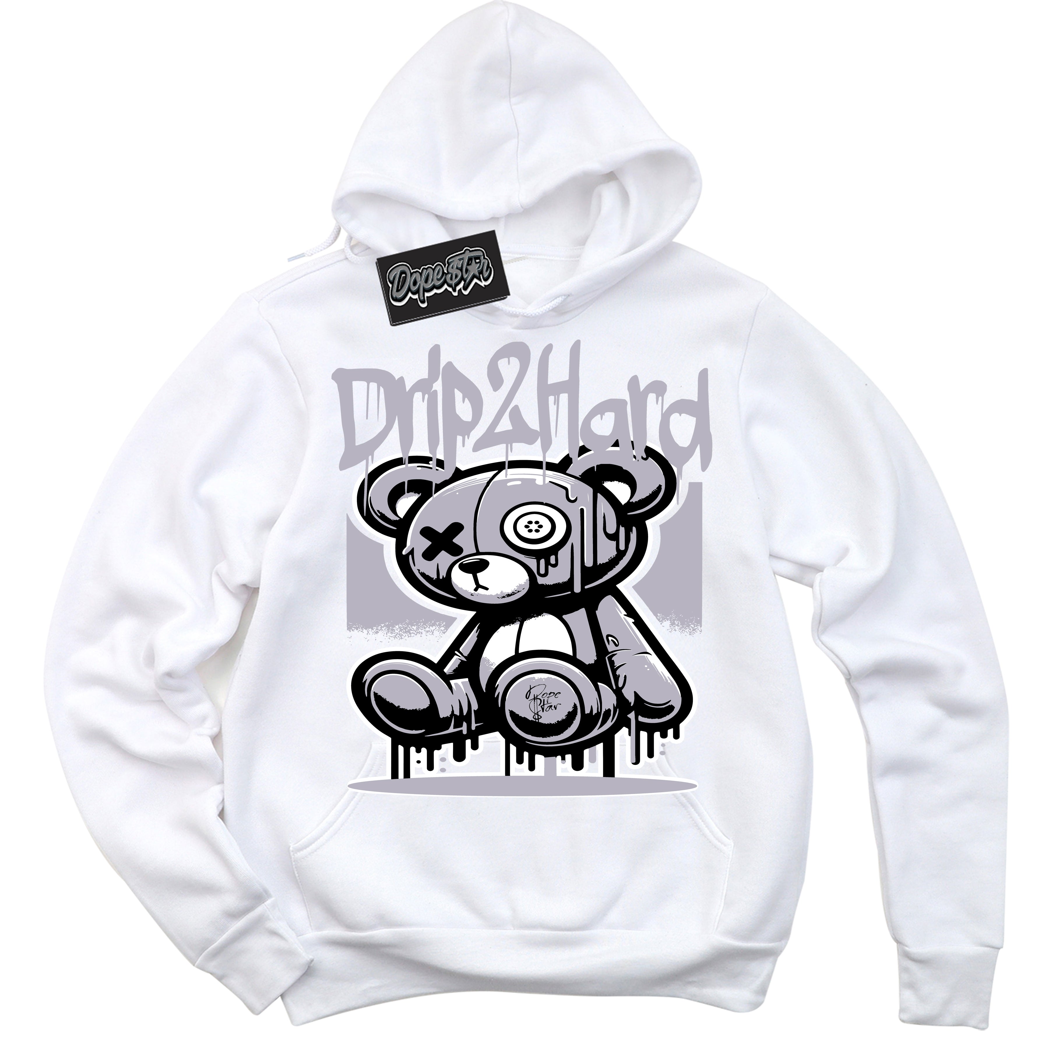 Cool White Hoodie with “ Drip 2 Hard ”  design that Perfectly Matches OG Barons 1s Jordans.