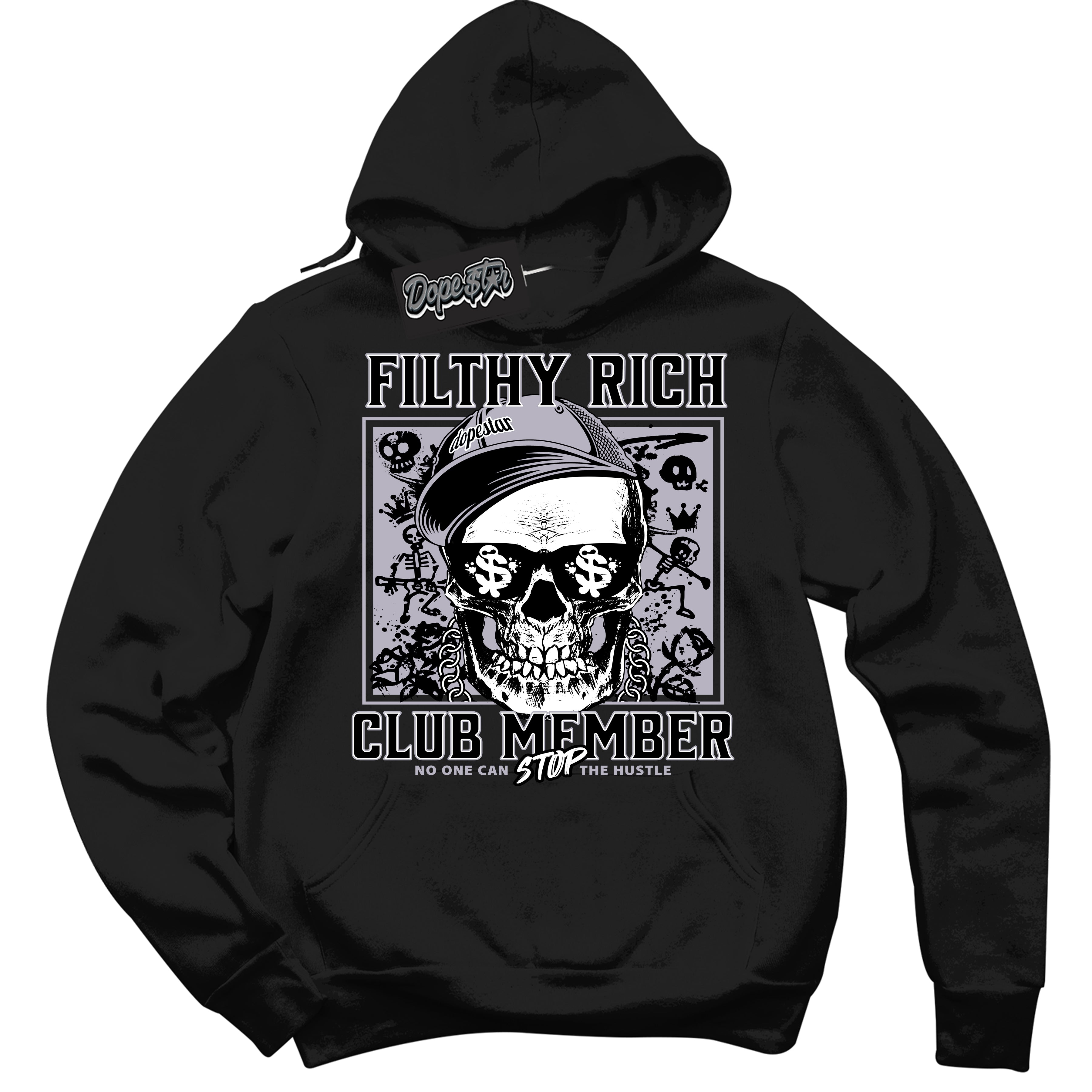 Cool Black Hoodie with “ Filthy Rich ”  design that Perfectly Matches OG Barons 1s Jordans.
