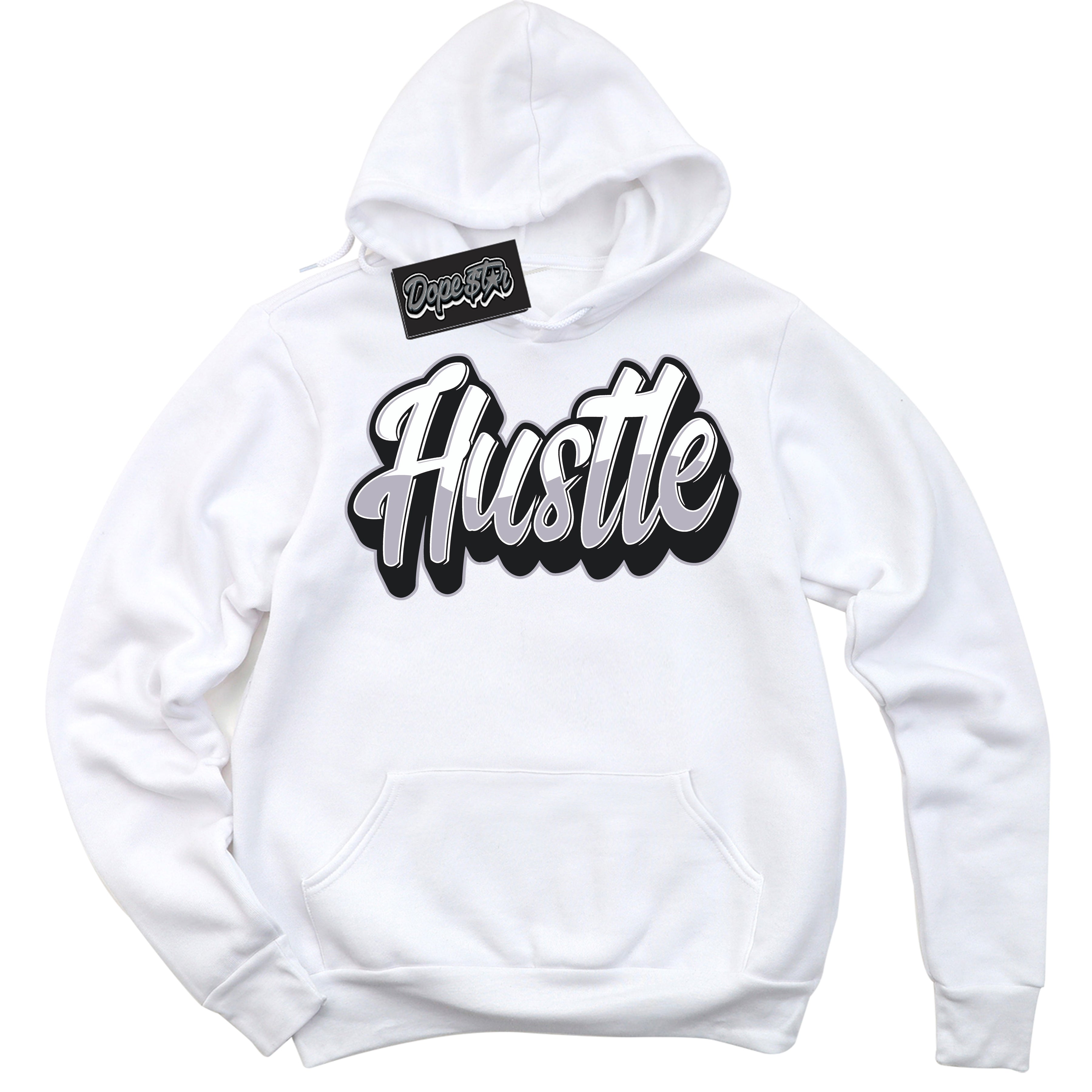 Cool White Hoodie with “ Hustle ”  design that Perfectly Matches OG Barons 1s Jordans.