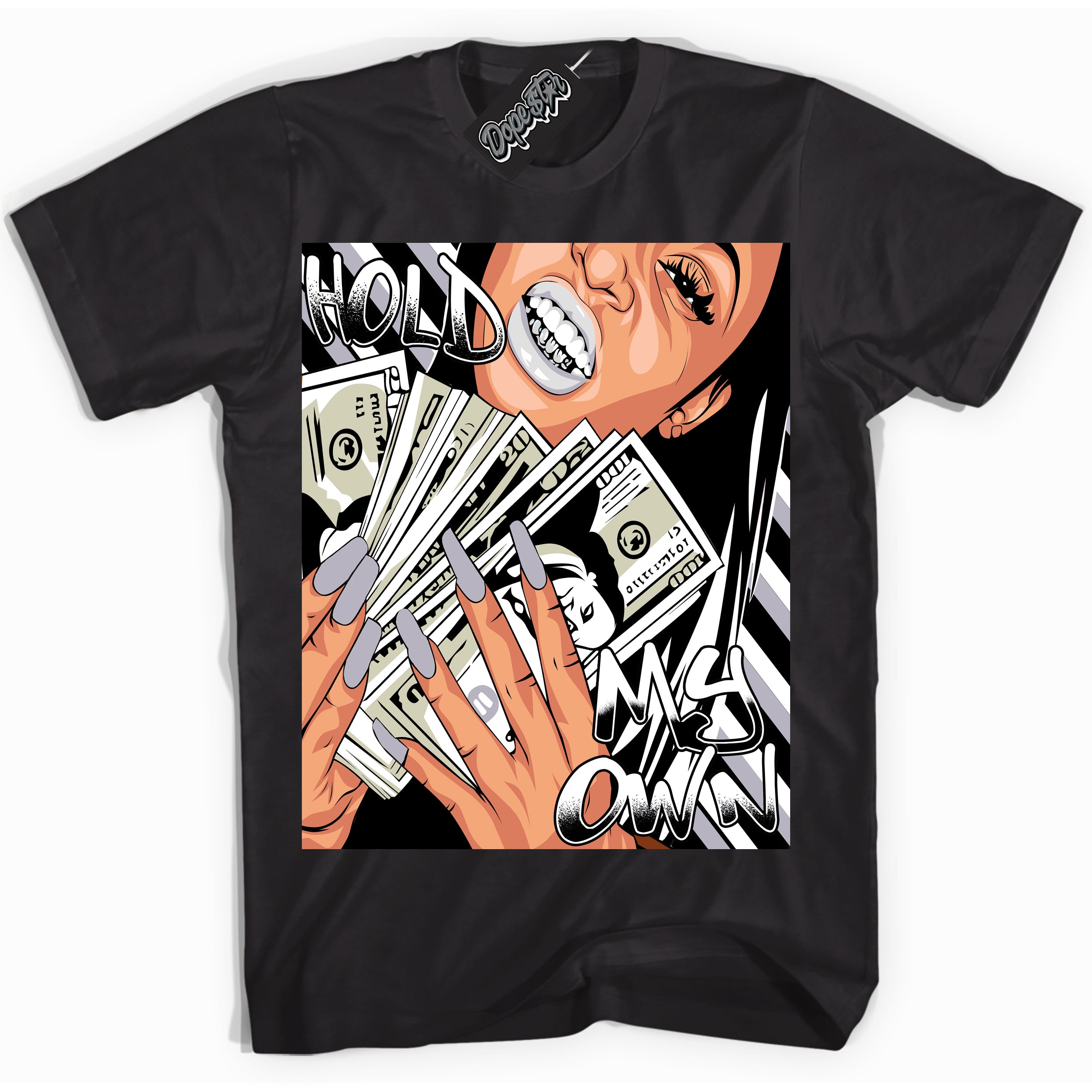 Cool Black Shirt with “ Hold My Own ” design that perfectly matches OG Barons 1s Jordans.