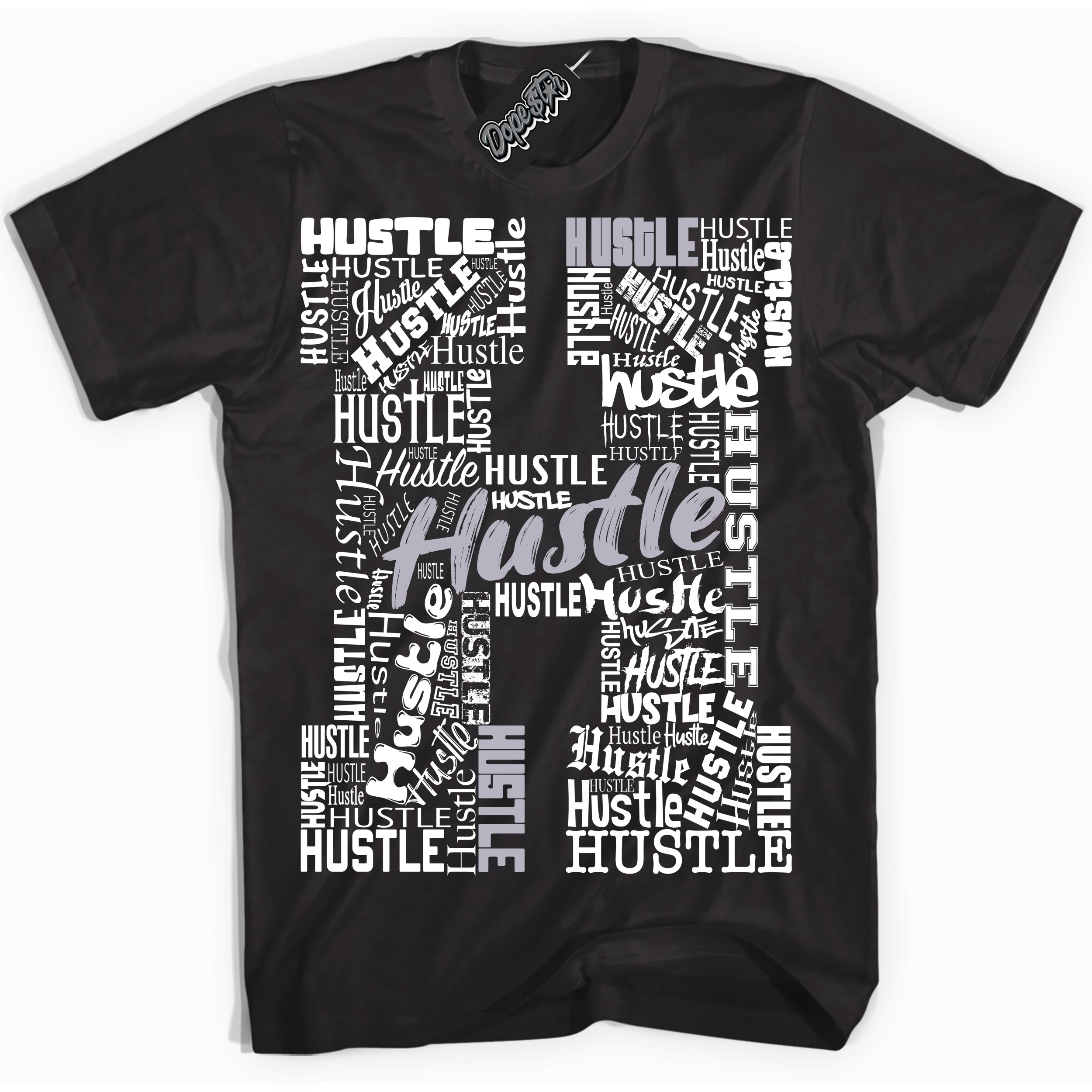 Cool Black Shirt with “ Hustle H ” design that perfectly matches OG Barons 1s Jordans.