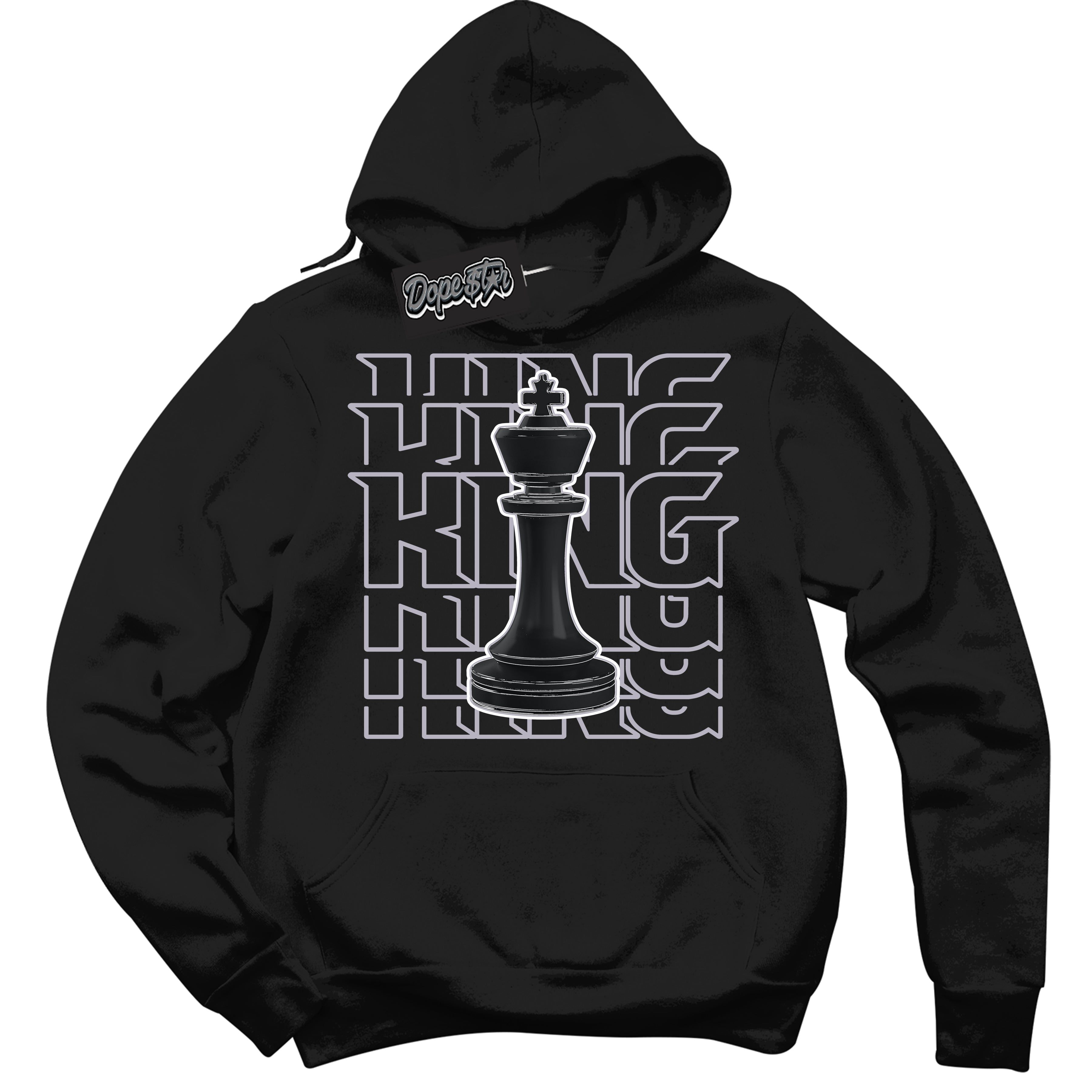 Cool Black Hoodie with “ King Chess ”  design that Perfectly Matches OG Barons 1s Jordans.