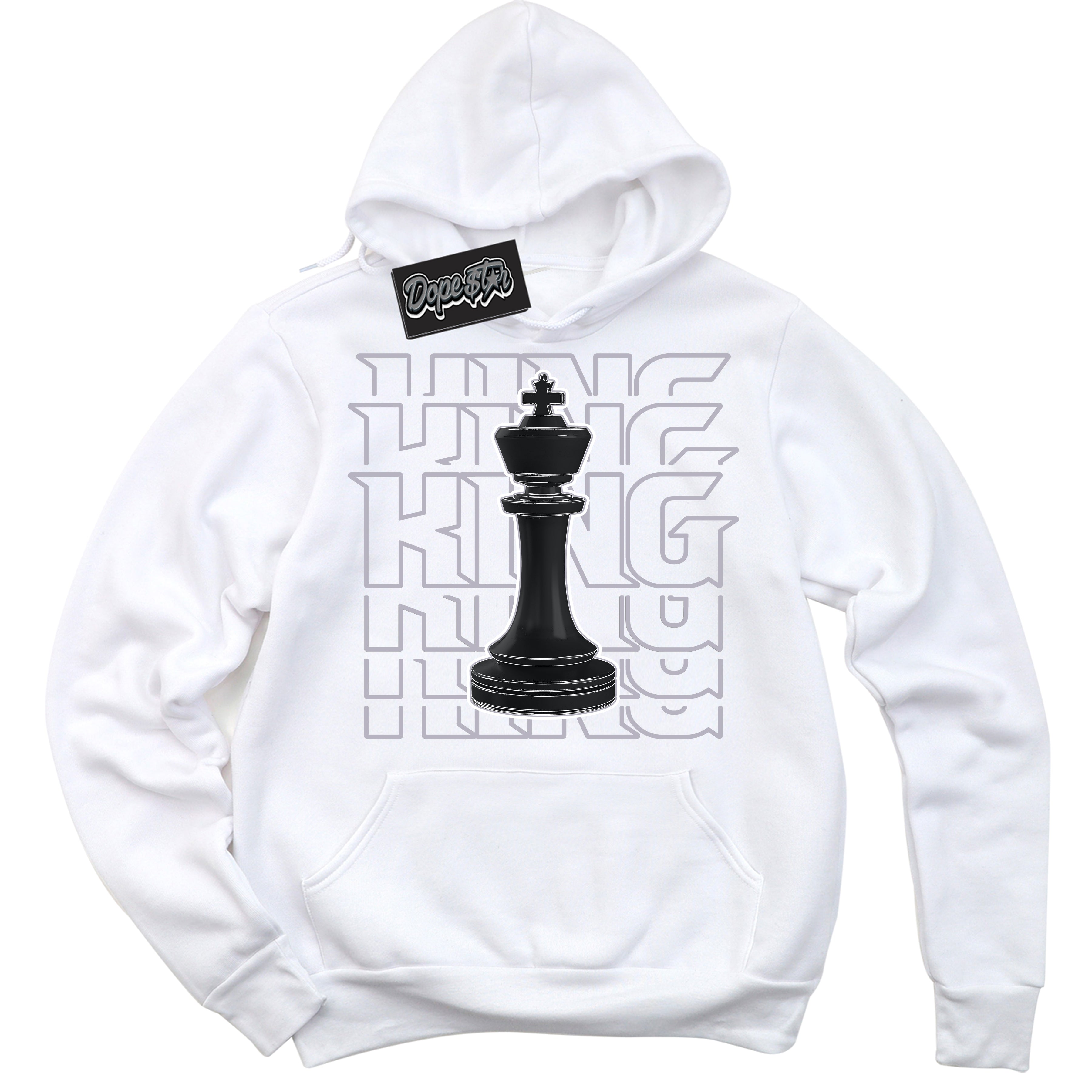 Cool White Hoodie with “ King Chess ”  design that Perfectly Matches OG Barons 1s Jordans.