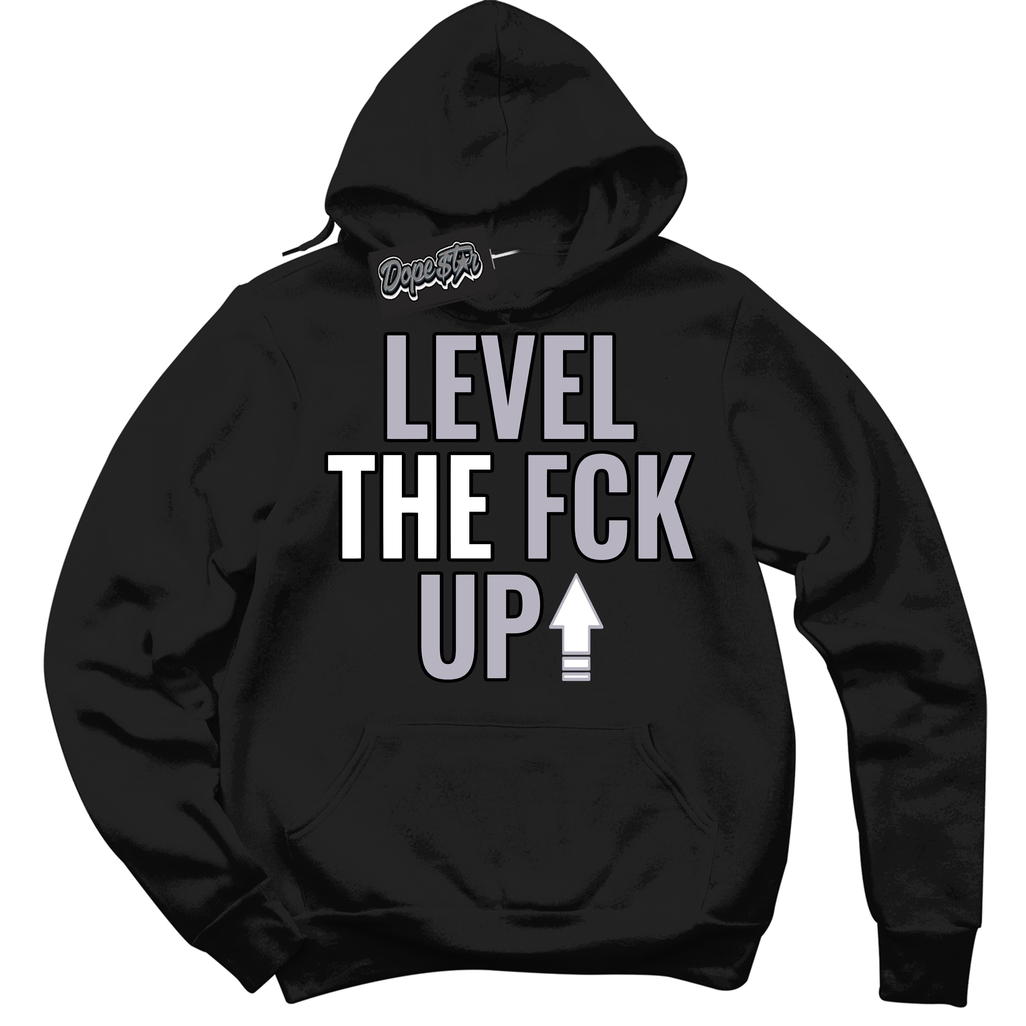 Cool Black Hoodie with “ Level The Fck Up ”  design that Perfectly Matches OG Barons 1s Jordans.