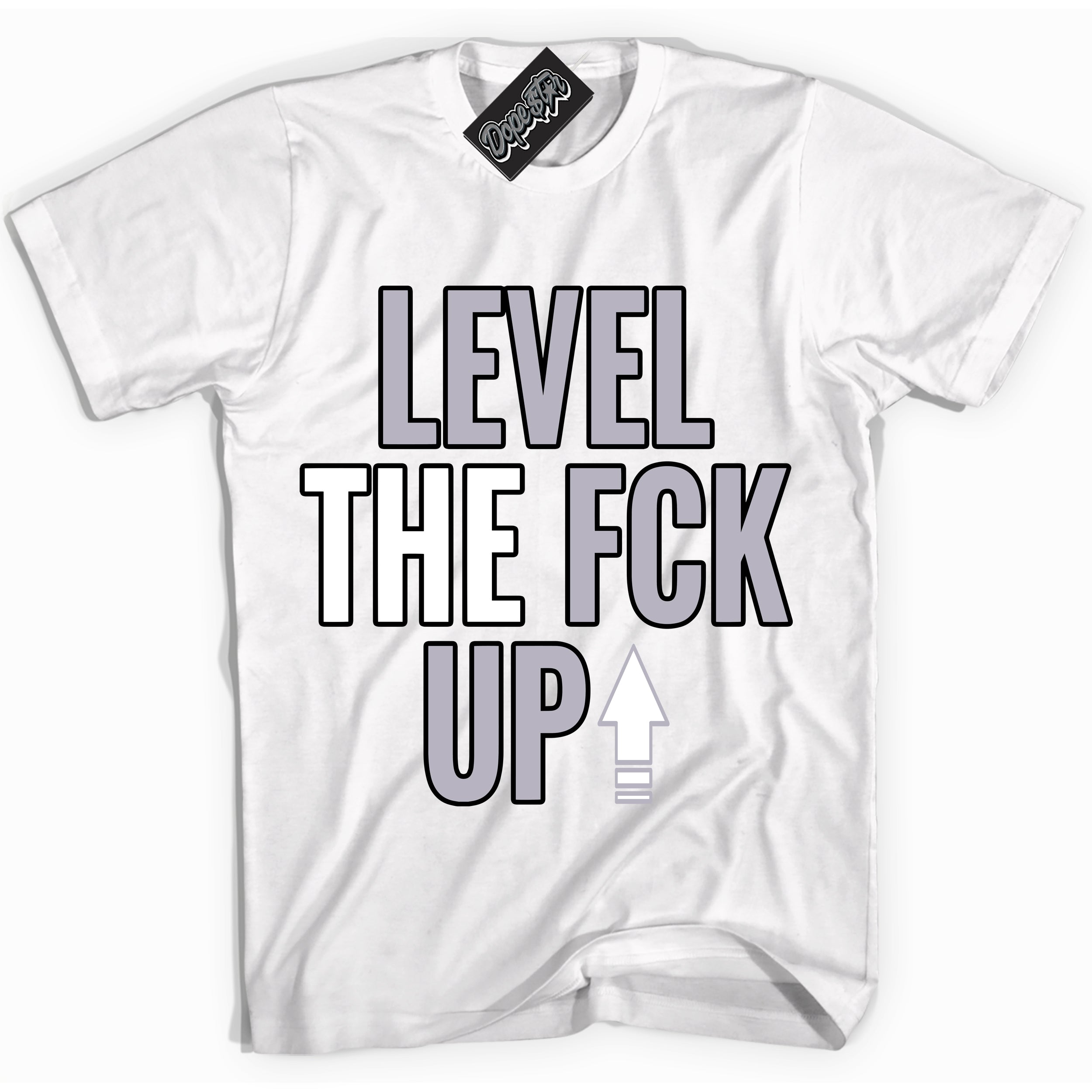 Cool White Shirt with “ Level The Fck Up ” design that perfectly matches OG Barons 1s Jordans.