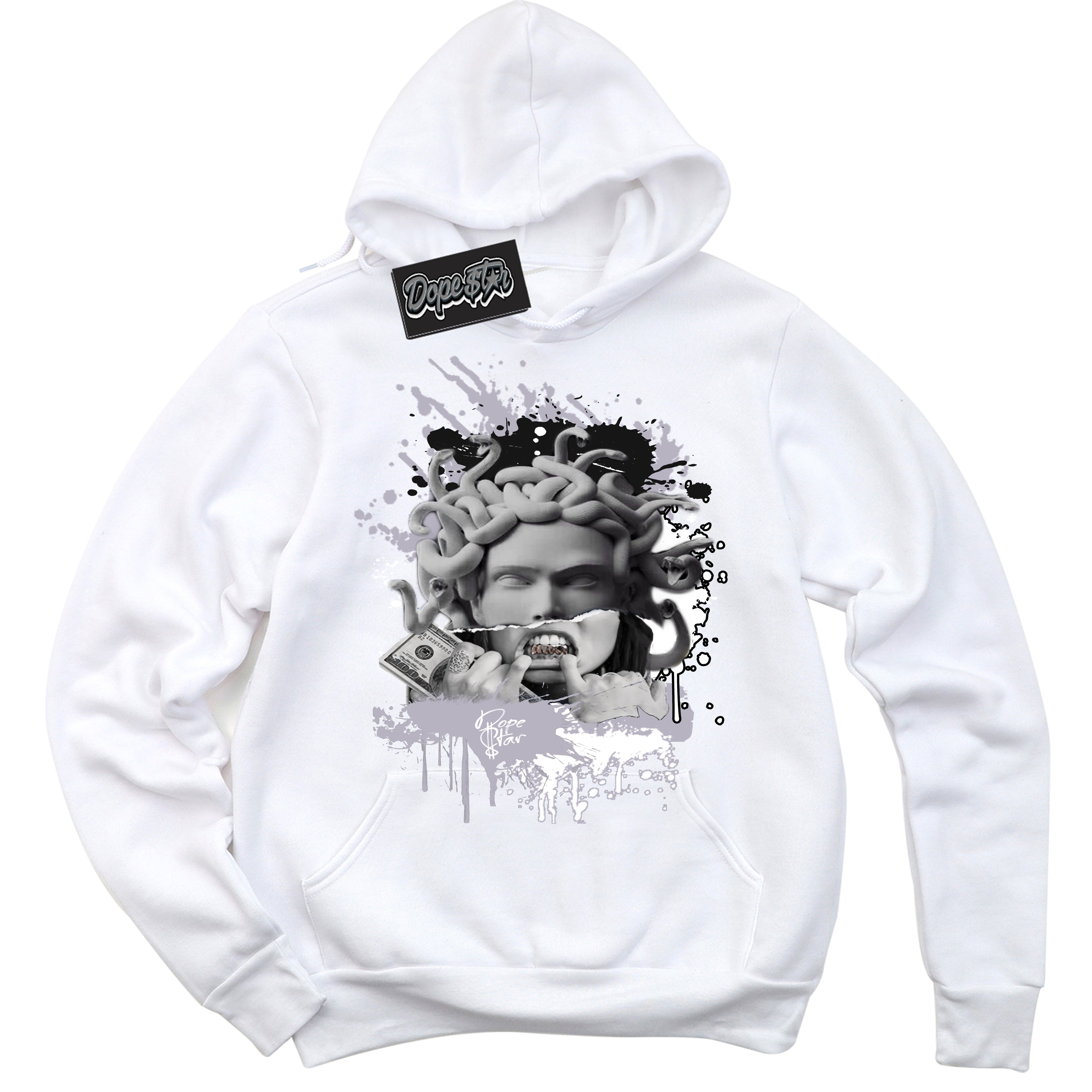 Cool White Hoodie with “ Medusa ”  design that Perfectly Matches OG Barons 1s Jordans.