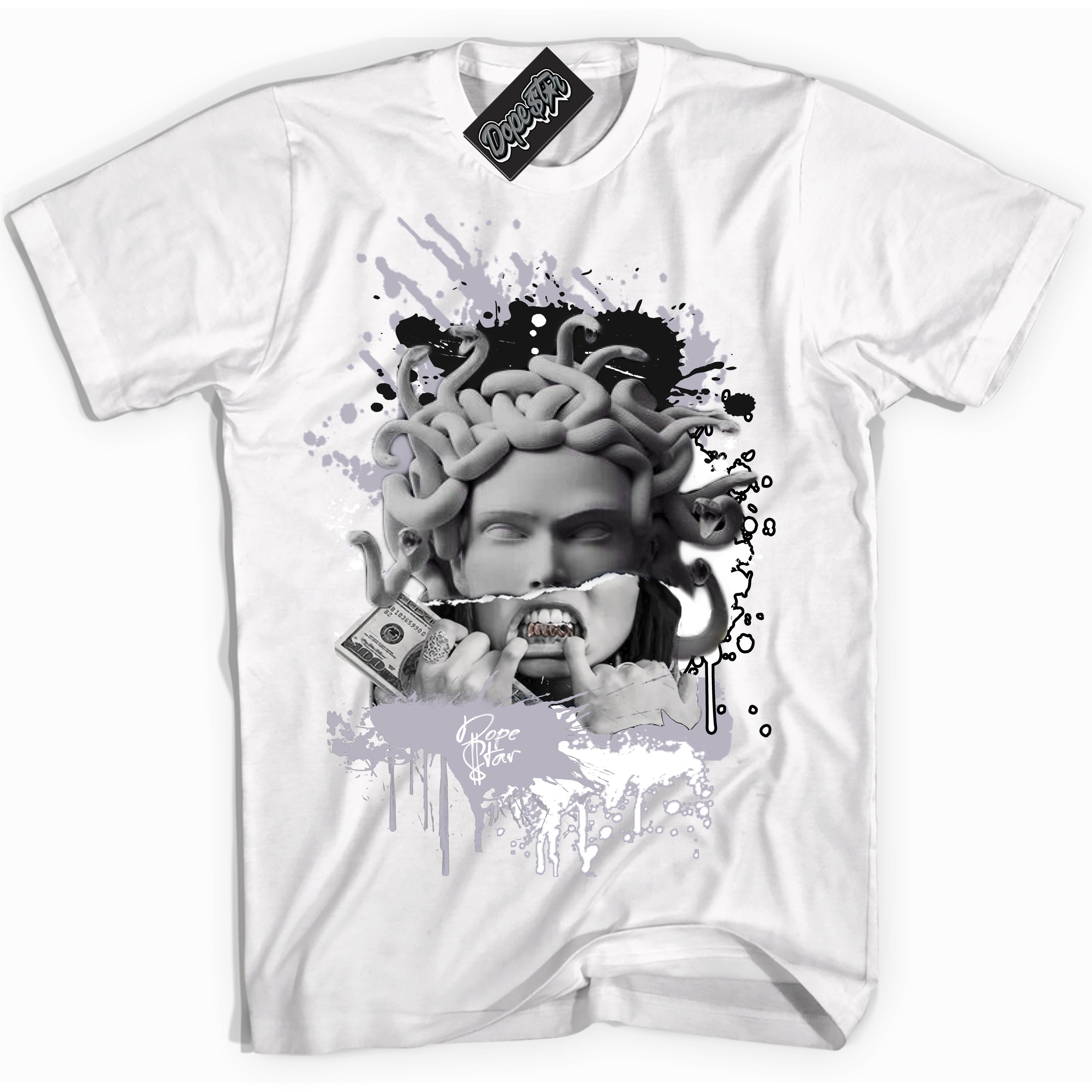 Cool White Shirt with “ Medusa ” design that perfectly matches OG Barons 1s Jordans.