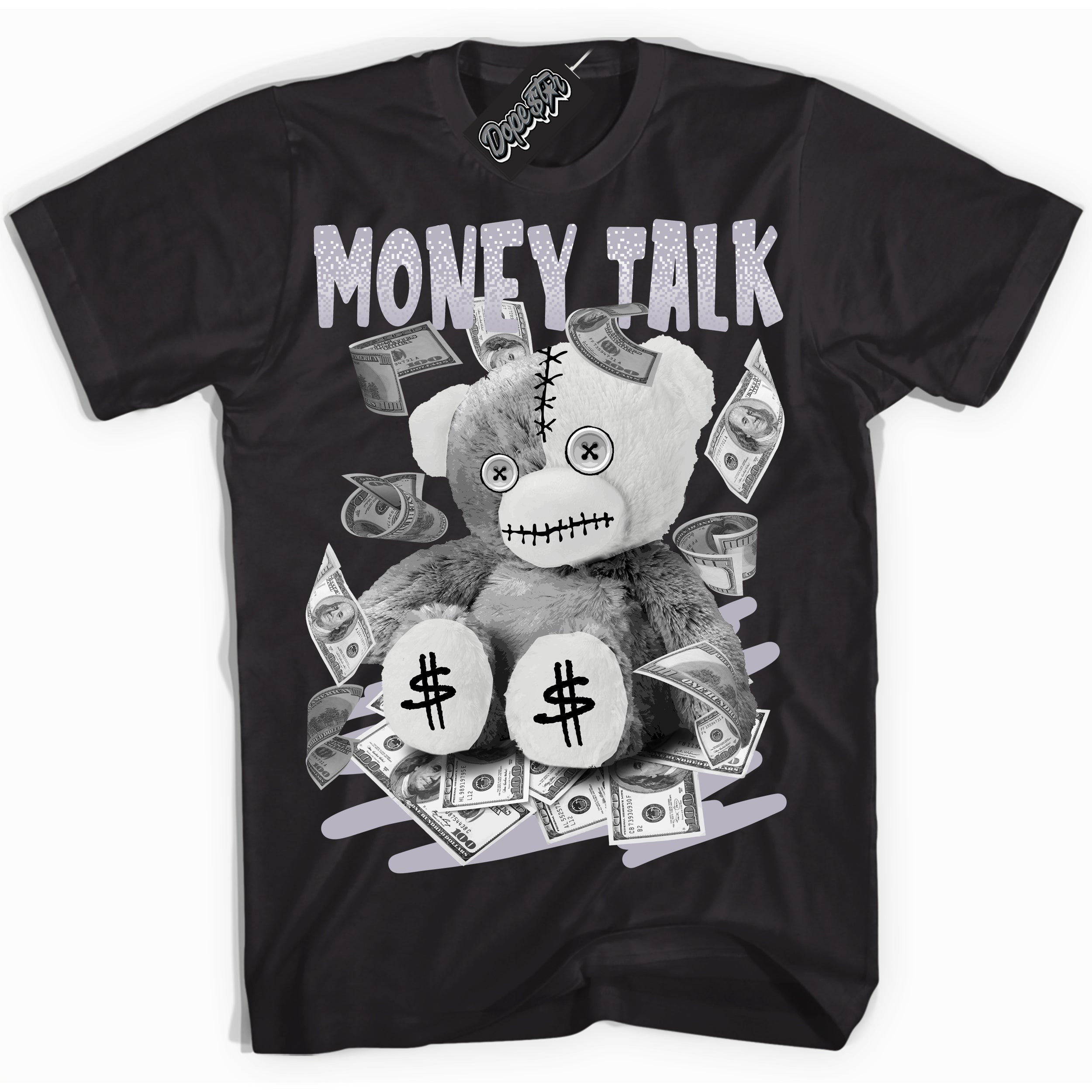 Cool Black Shirt with “ Money Talk Bear ” design that perfectly matches OG Barons 1s Jordans.