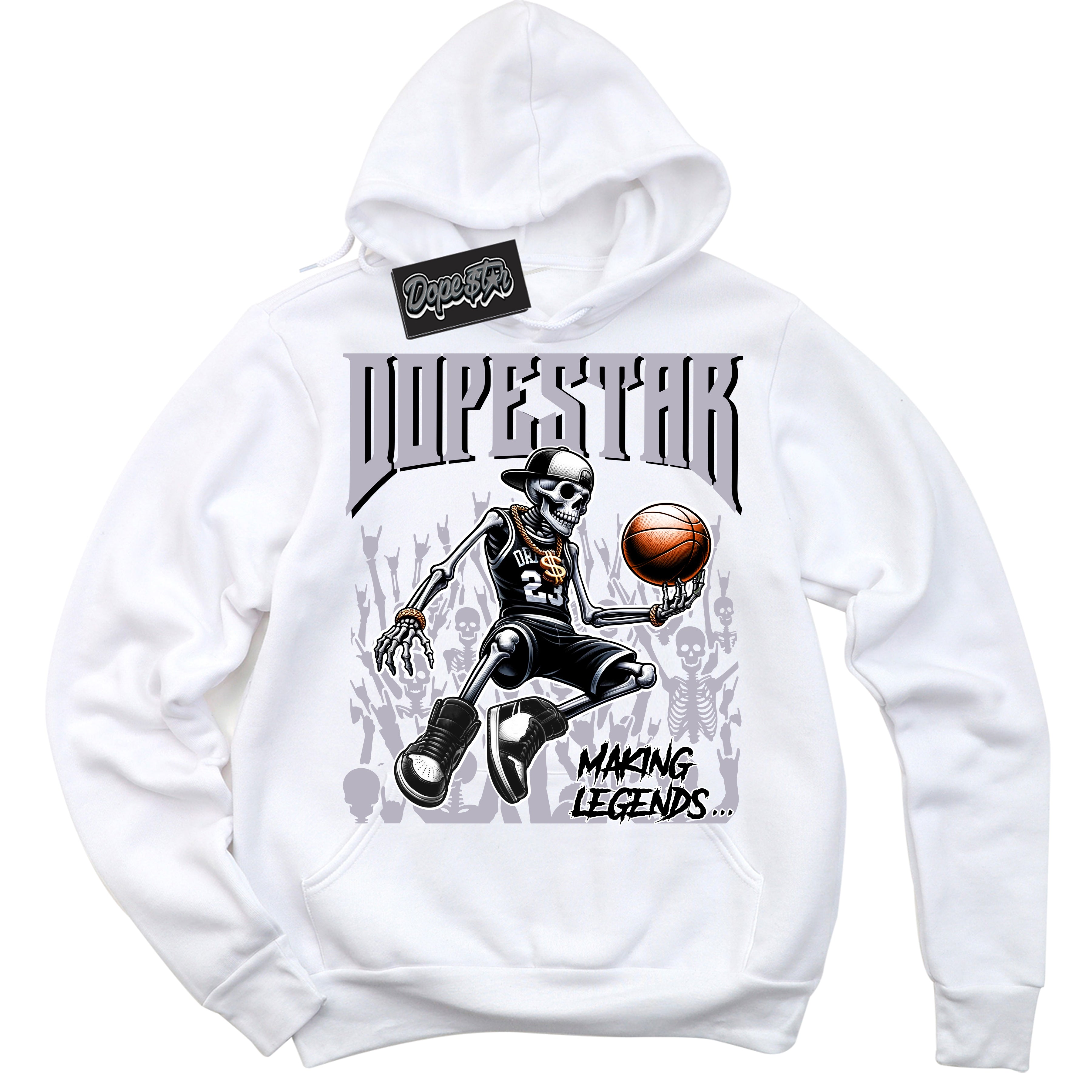 Cool White Hoodie with “ Making Legends ”  design that Perfectly Matches OG Barons 1s Jordans.