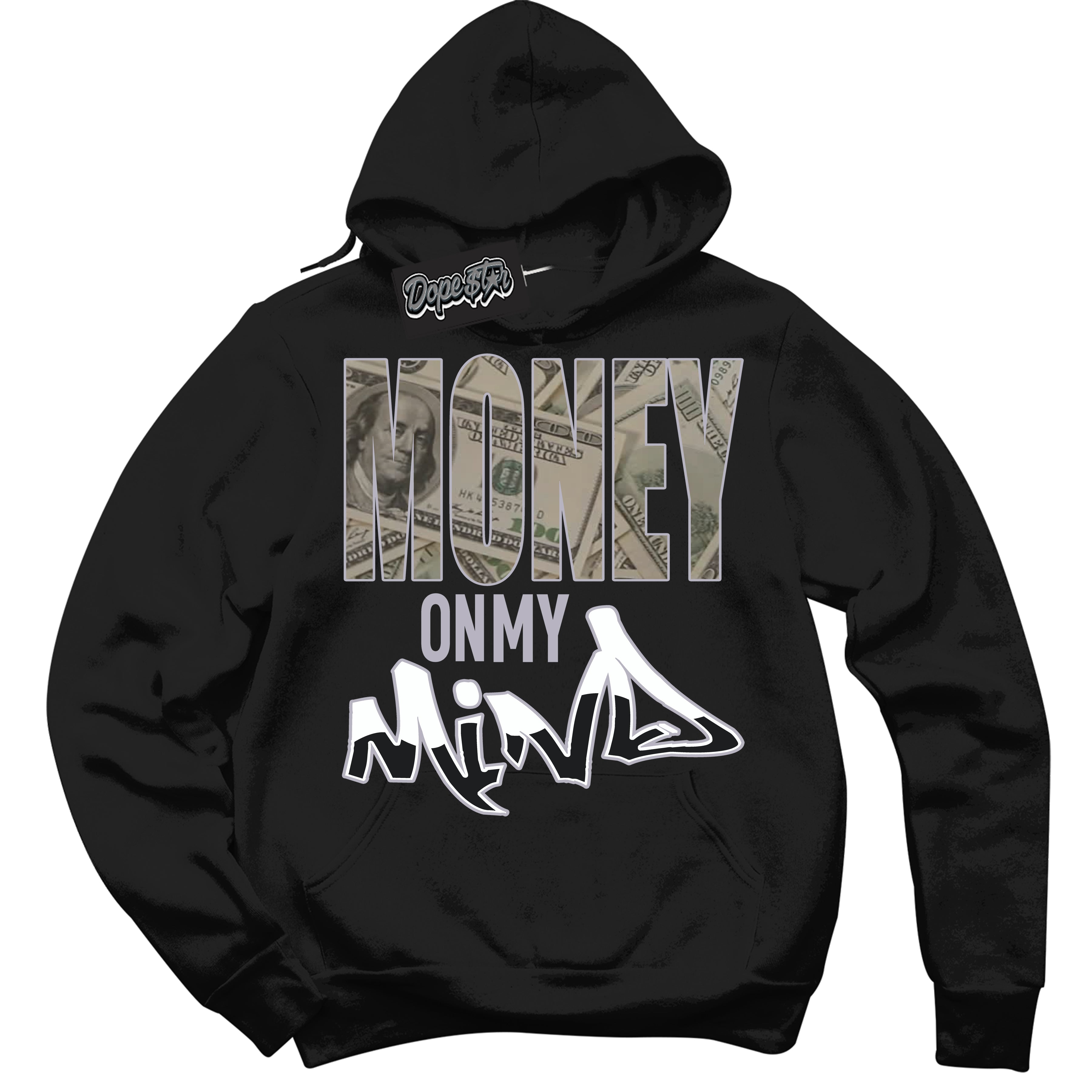 Cool Black Hoodie with “ Money On My Mind ”  design that Perfectly Matches OG Barons 1s Jordans.