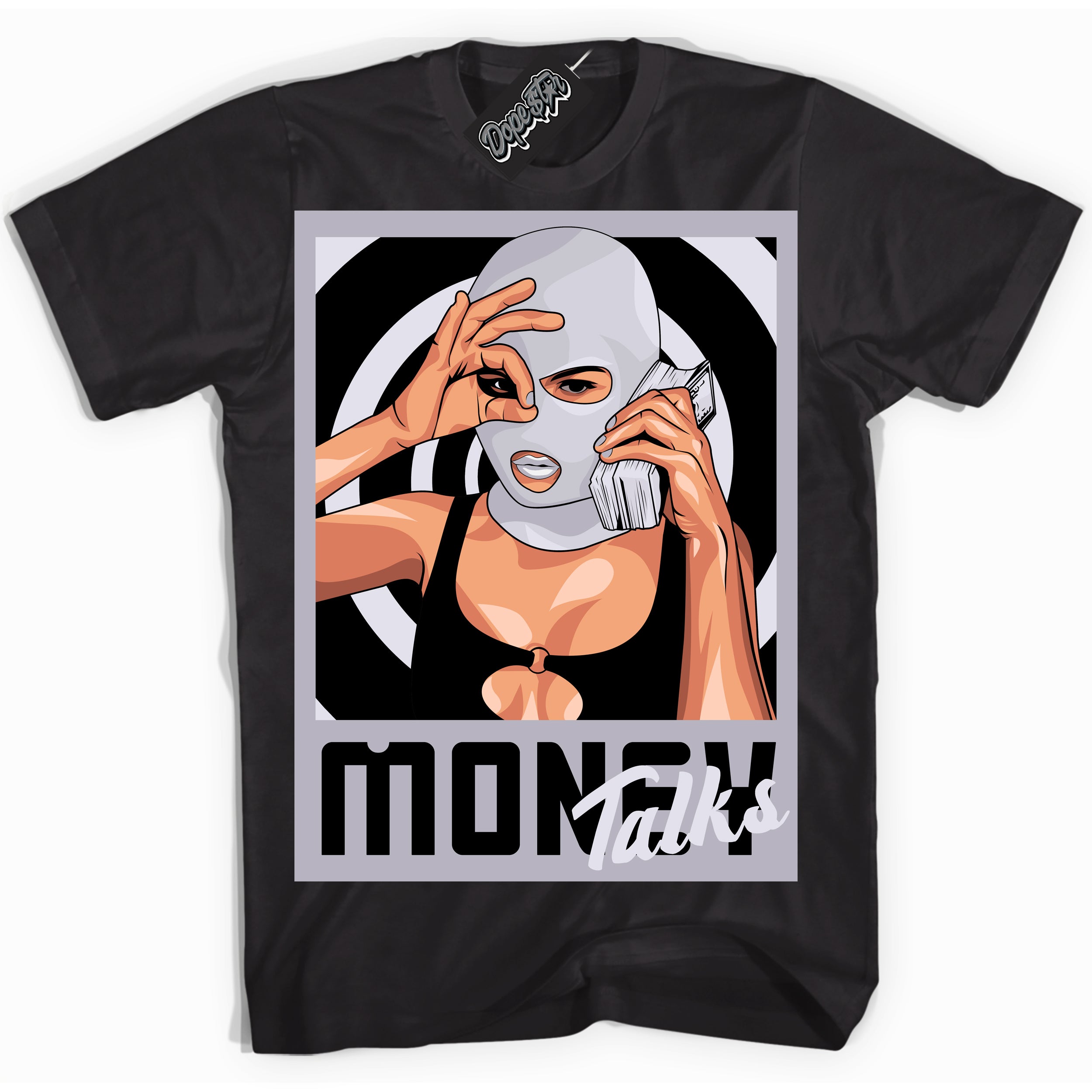 Cool Black Shirt with “ Money Talks ” design that perfectly matches OG Barons 1s Jordans.
