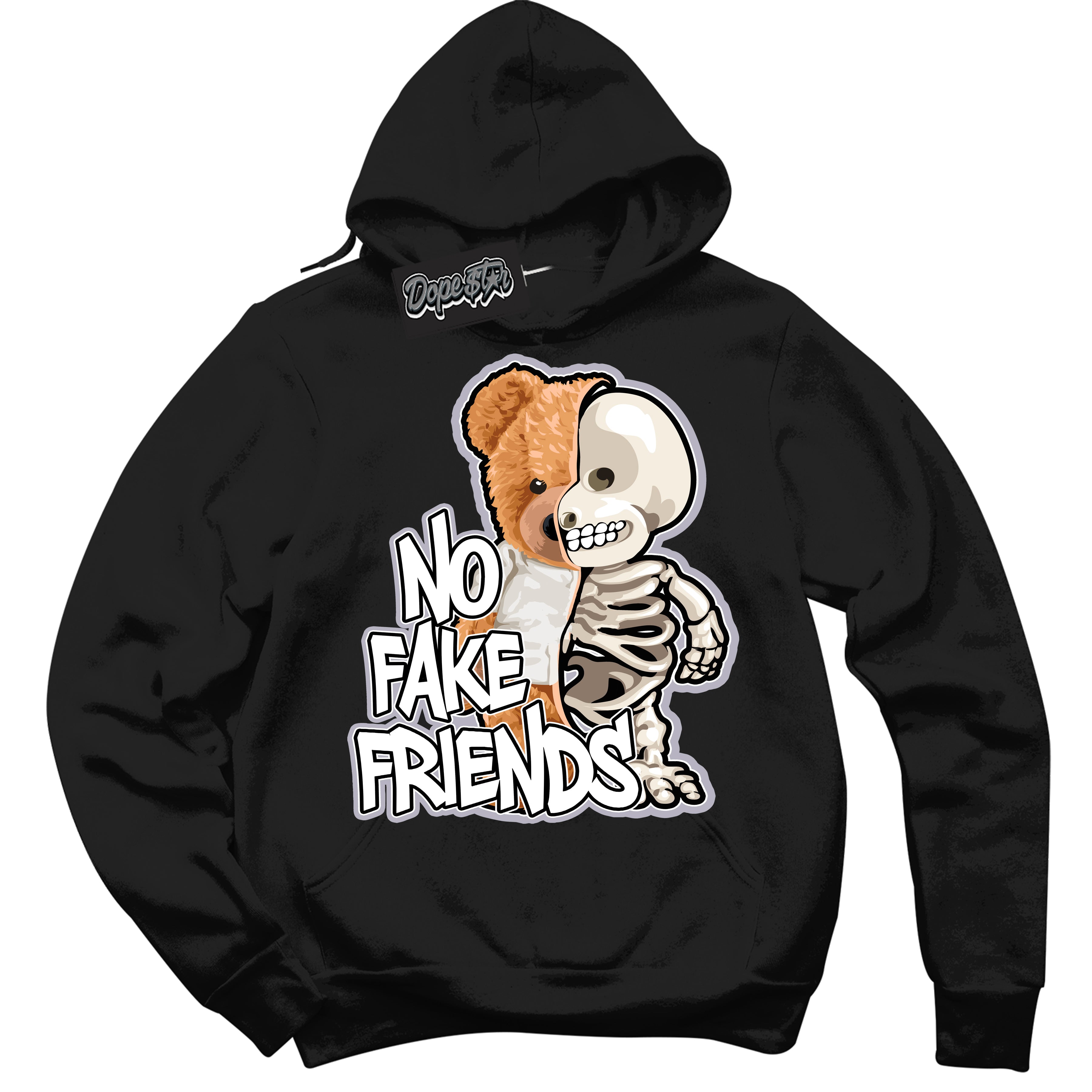 Cool Black Hoodie with “ No Fake Friends ”  design that Perfectly Matches OG Barons 1s Jordans.