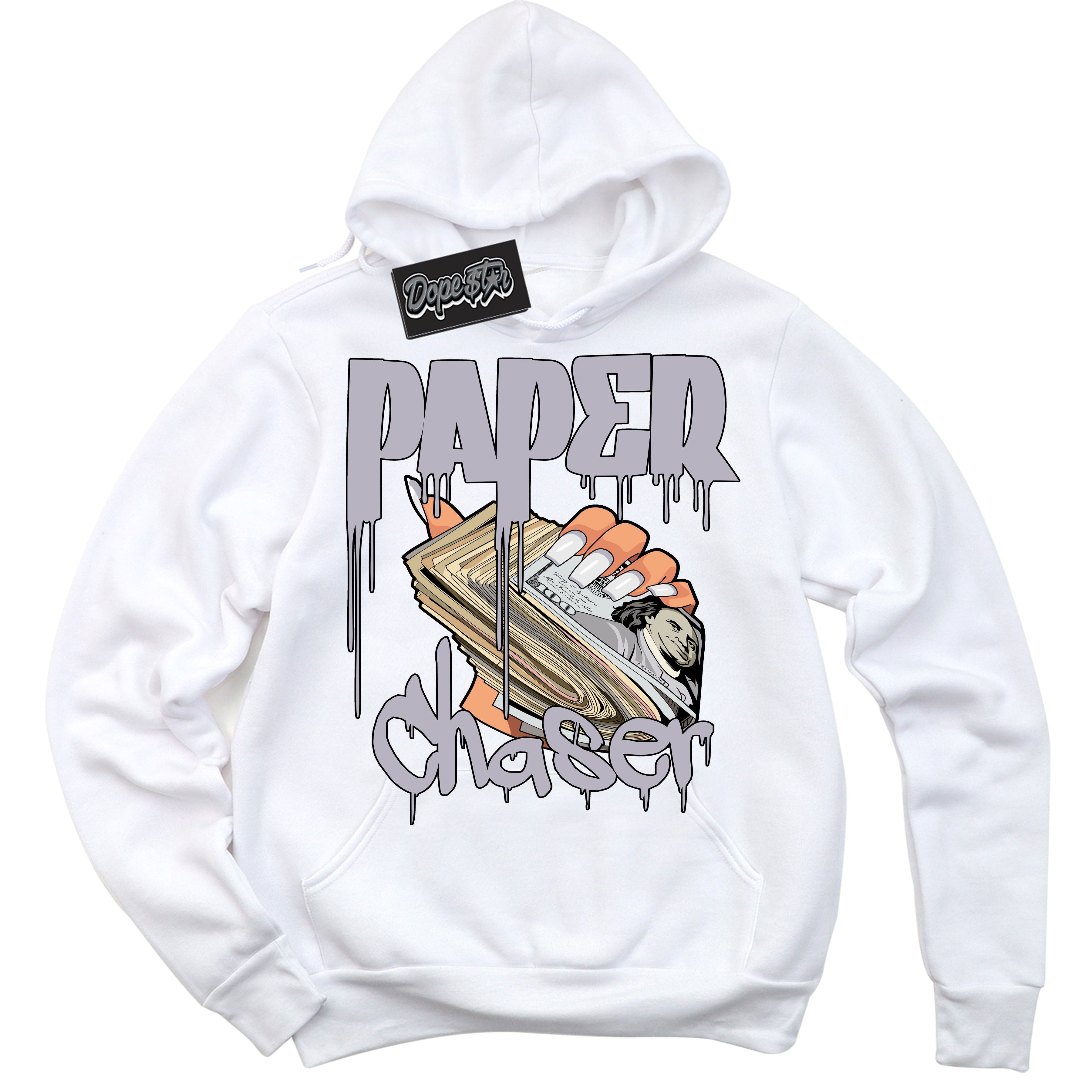 Cool White Hoodie with “ Paper Chaser ”  design that Perfectly Matches OG Barons 1s Jordans.
