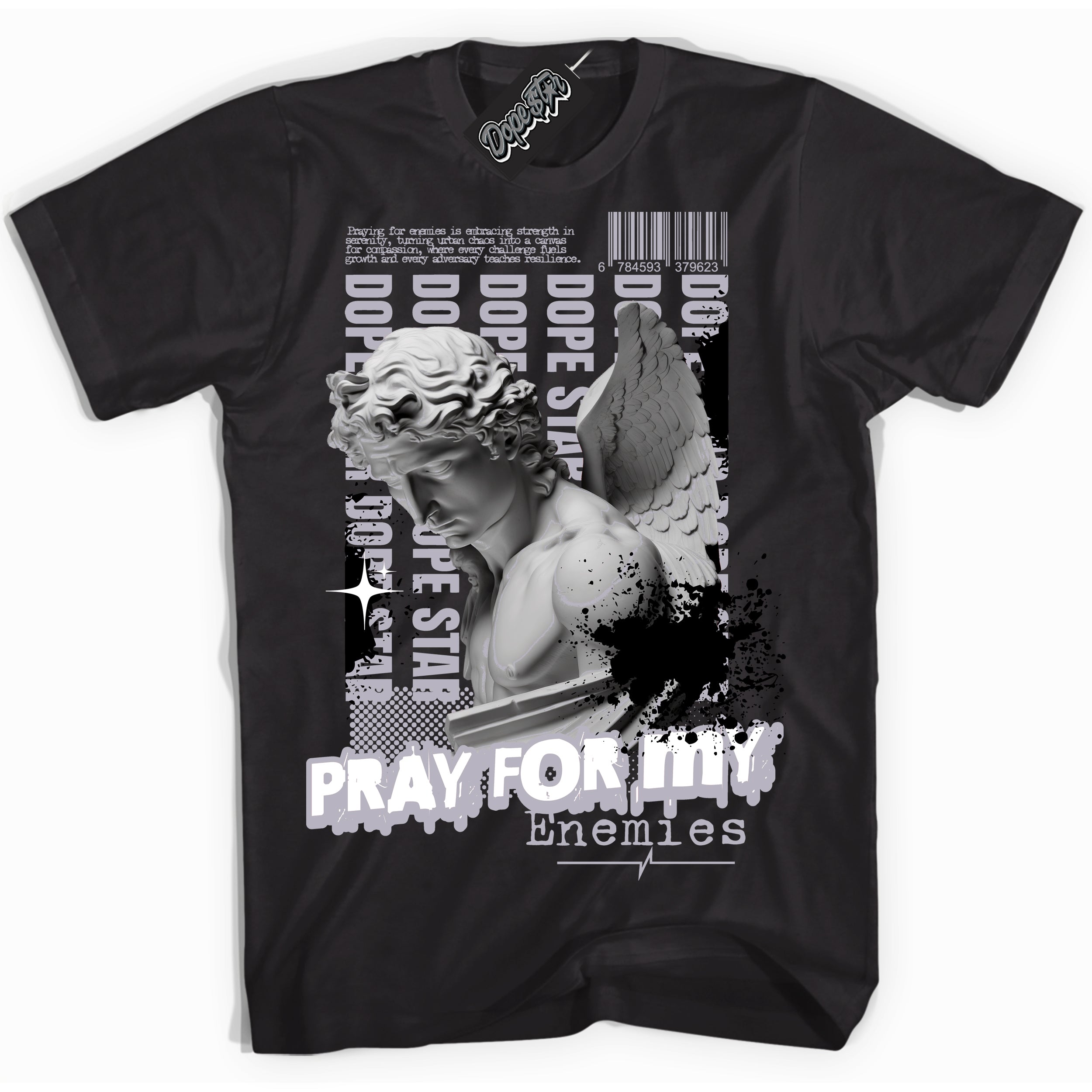 Cool Black Shirt with “ Pray Enemies ” design that perfectly matches OG Barons 1s Jordans.
