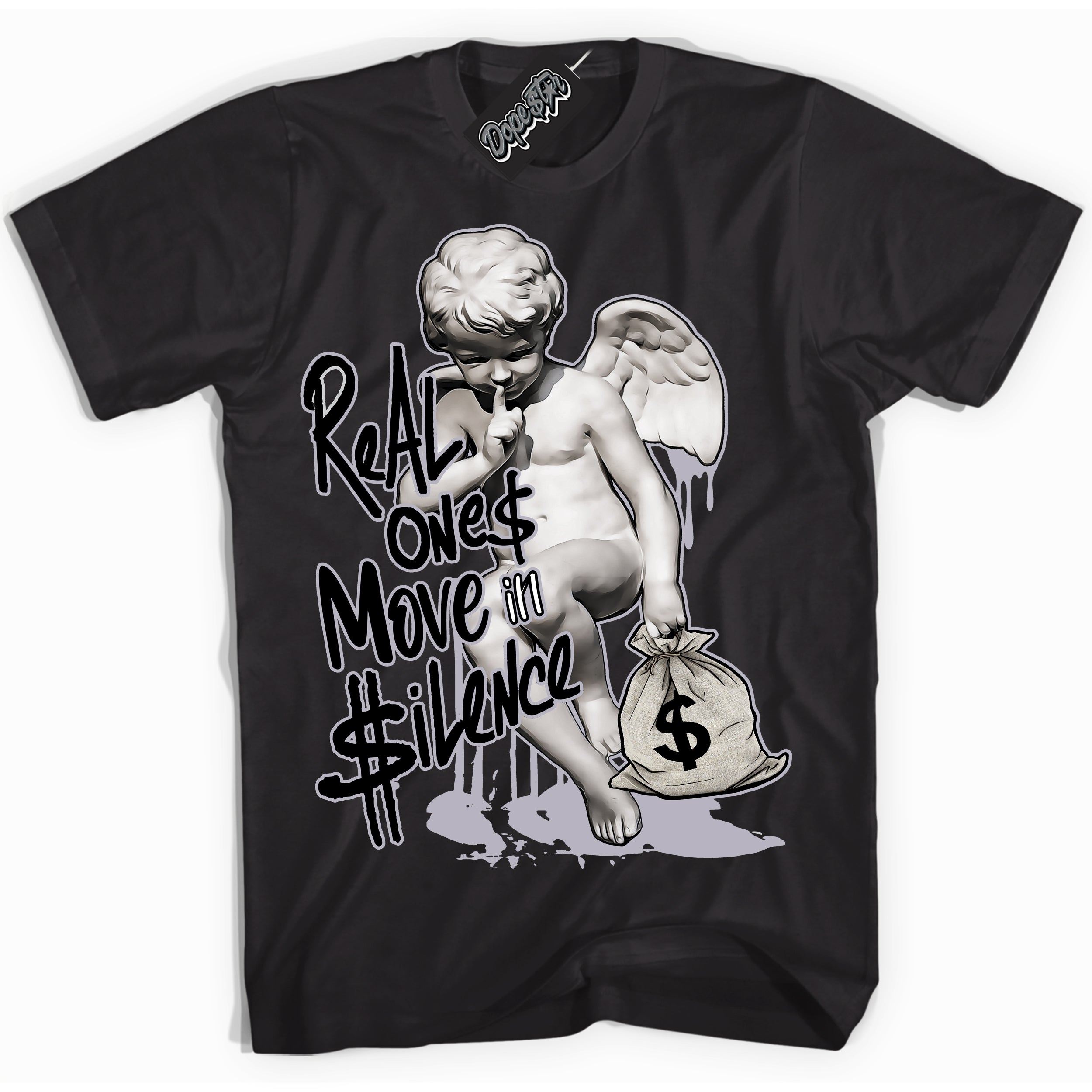 Cool Black Shirt with “ Real Ones Cherub ” design that perfectly matches OG Barons 1s Jordans.