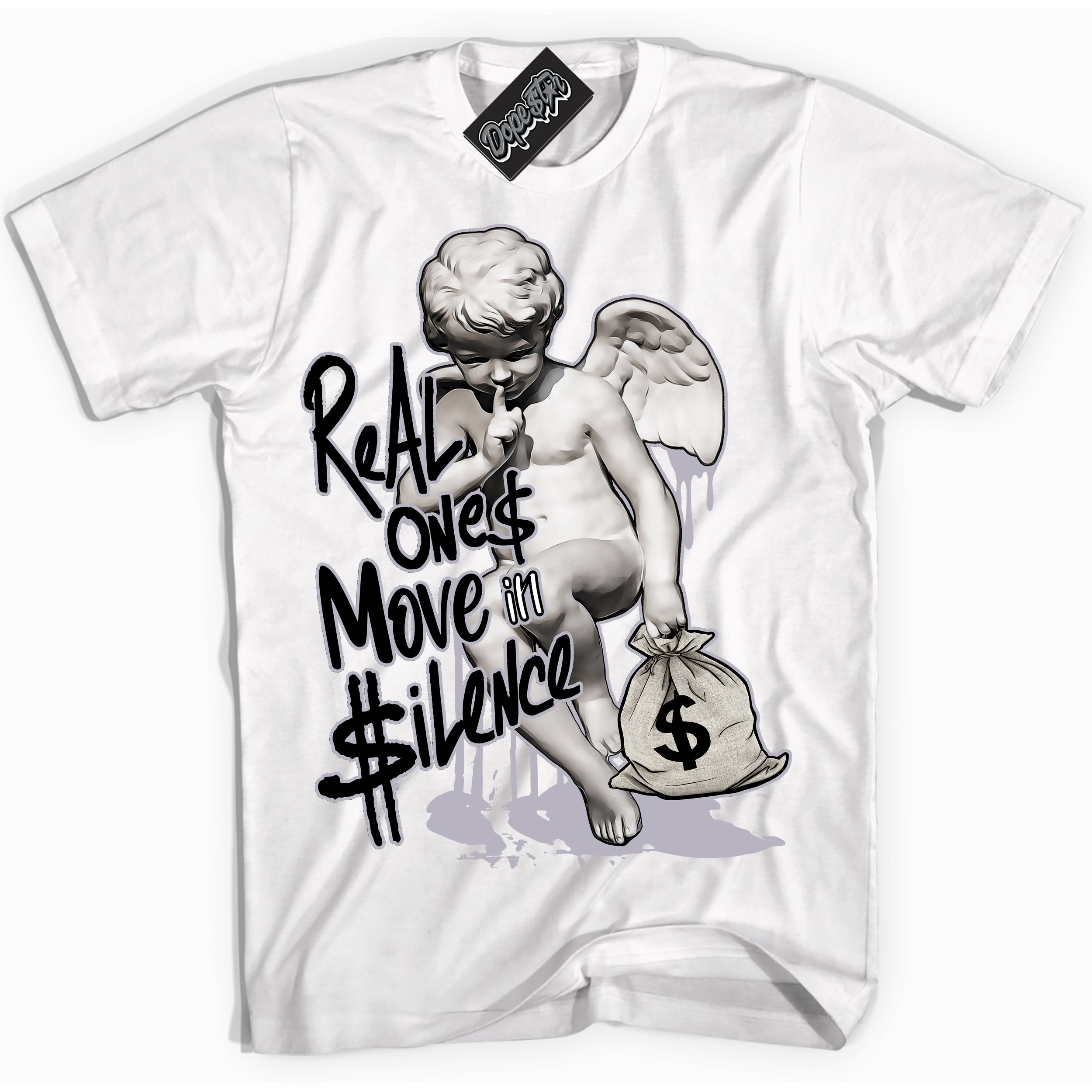 Cool White Shirt with “ Real Ones Cherub ” design that perfectly matches OG Barons 1s Jordans.