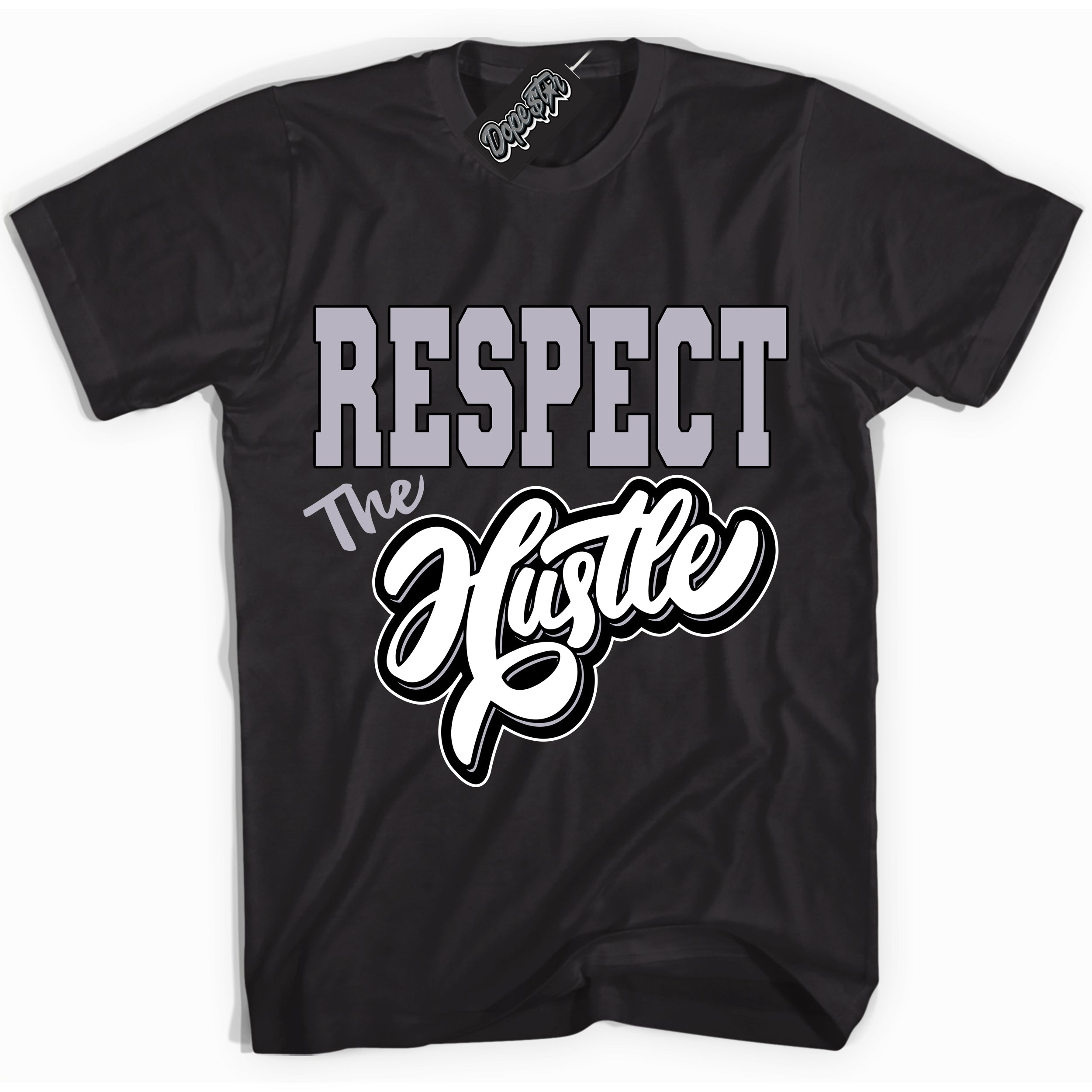 Cool Black Shirt with “ Respect The Hustle ” design that perfectly matches OG Barons 1s Jordans.
