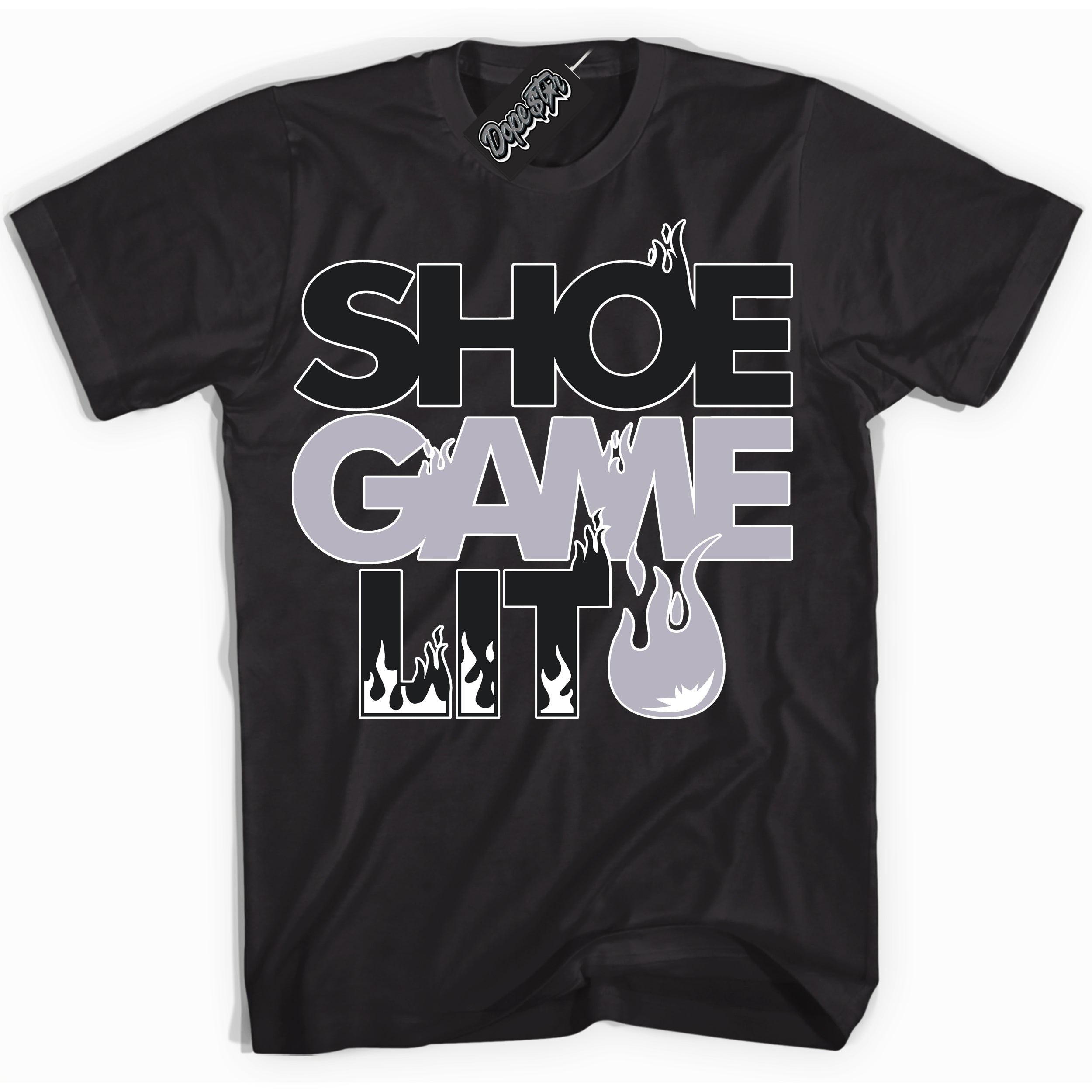 Cool Black Shirt with “ Shoe Game Lit ” design that perfectly matches OG Barons 1s Jordans.