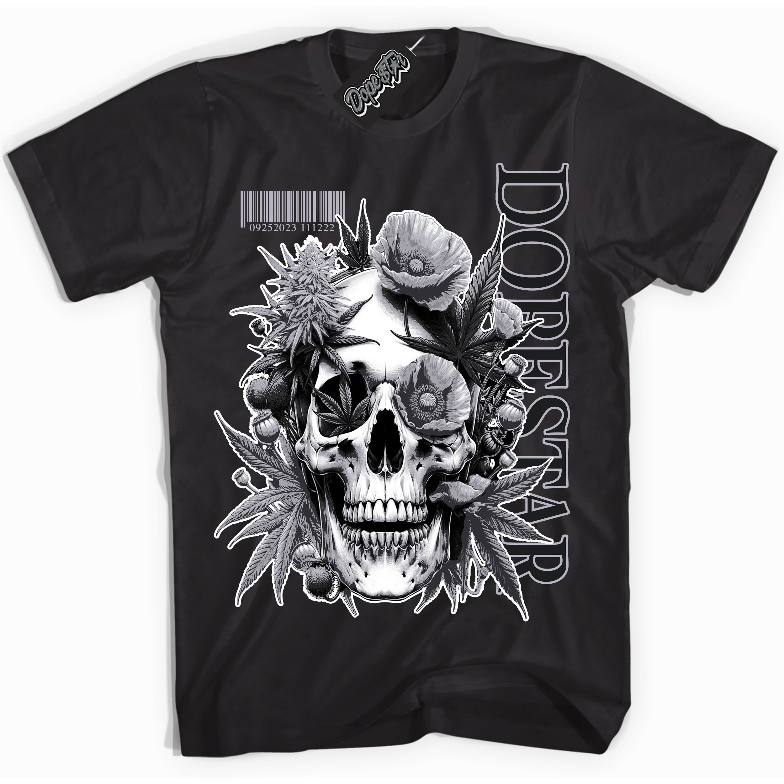 Cool Black Shirt with “ Skull Poppies ” design that perfectly matches OG Barons 1s Jordans.