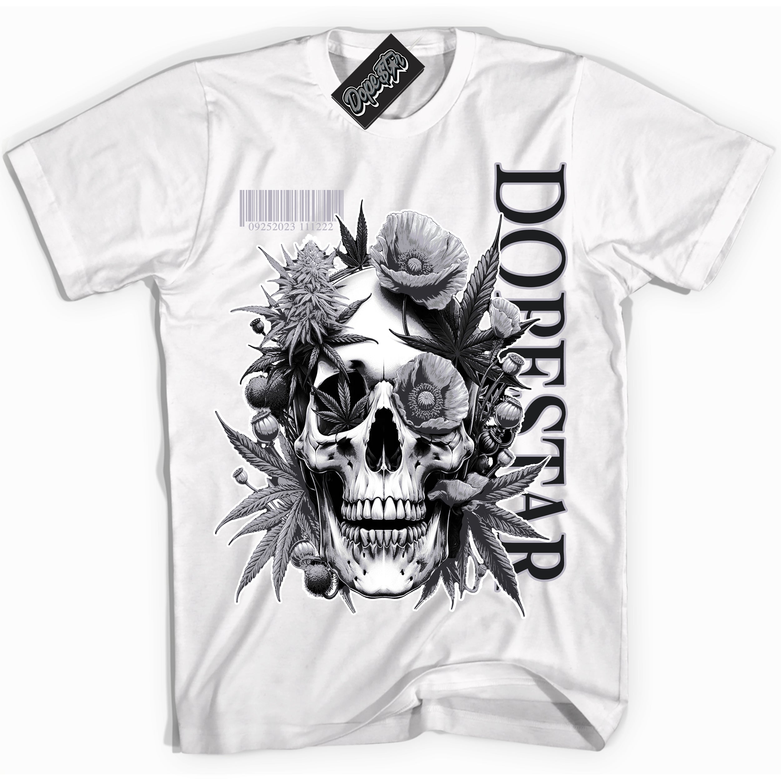 Cool White Shirt with “ Skull Poppies ” design that perfectly matches OG Barons 1s Jordans.
