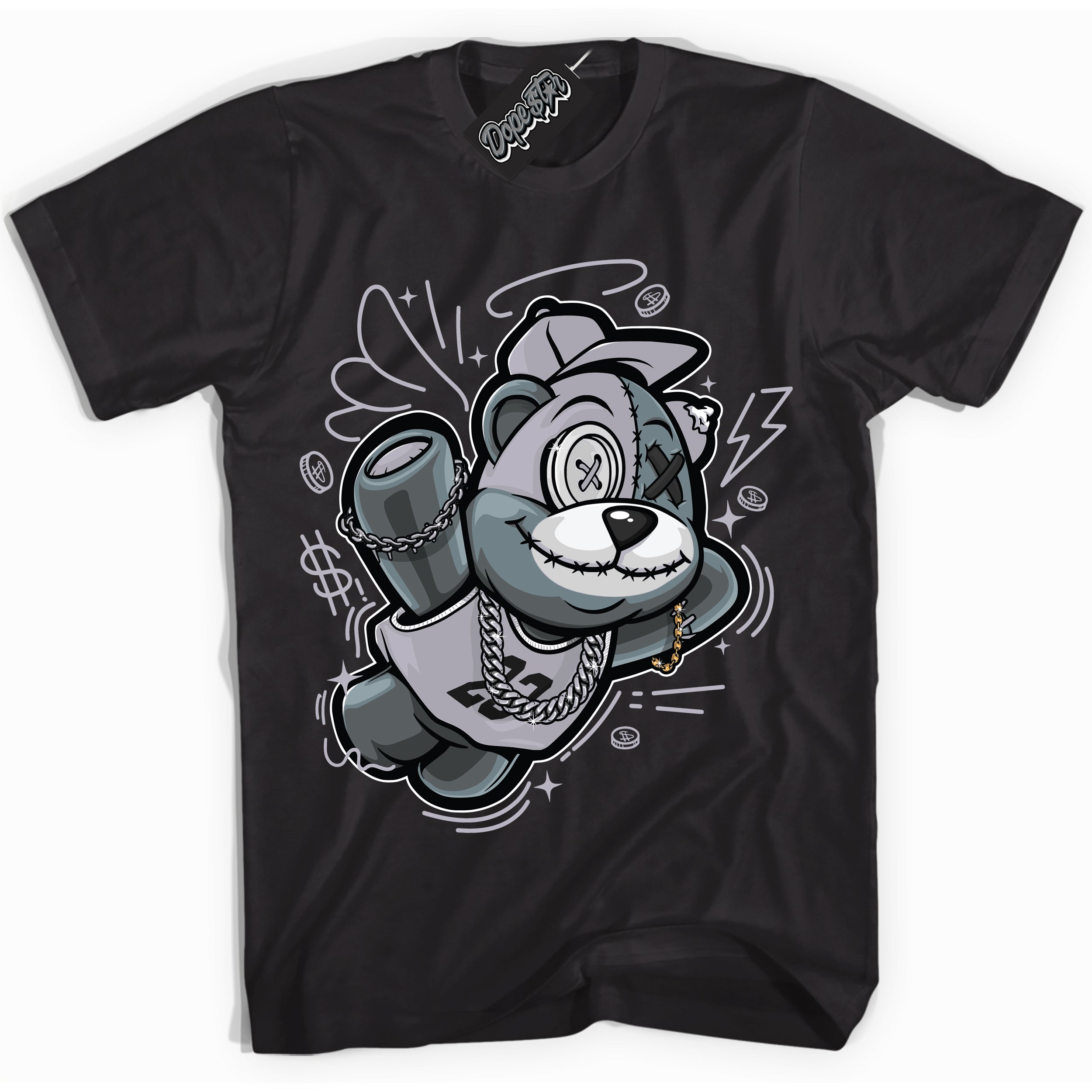 Cool Black Shirt with “ Slam Dunk Bear ” design that perfectly matches OG Barons 1s Jordans.