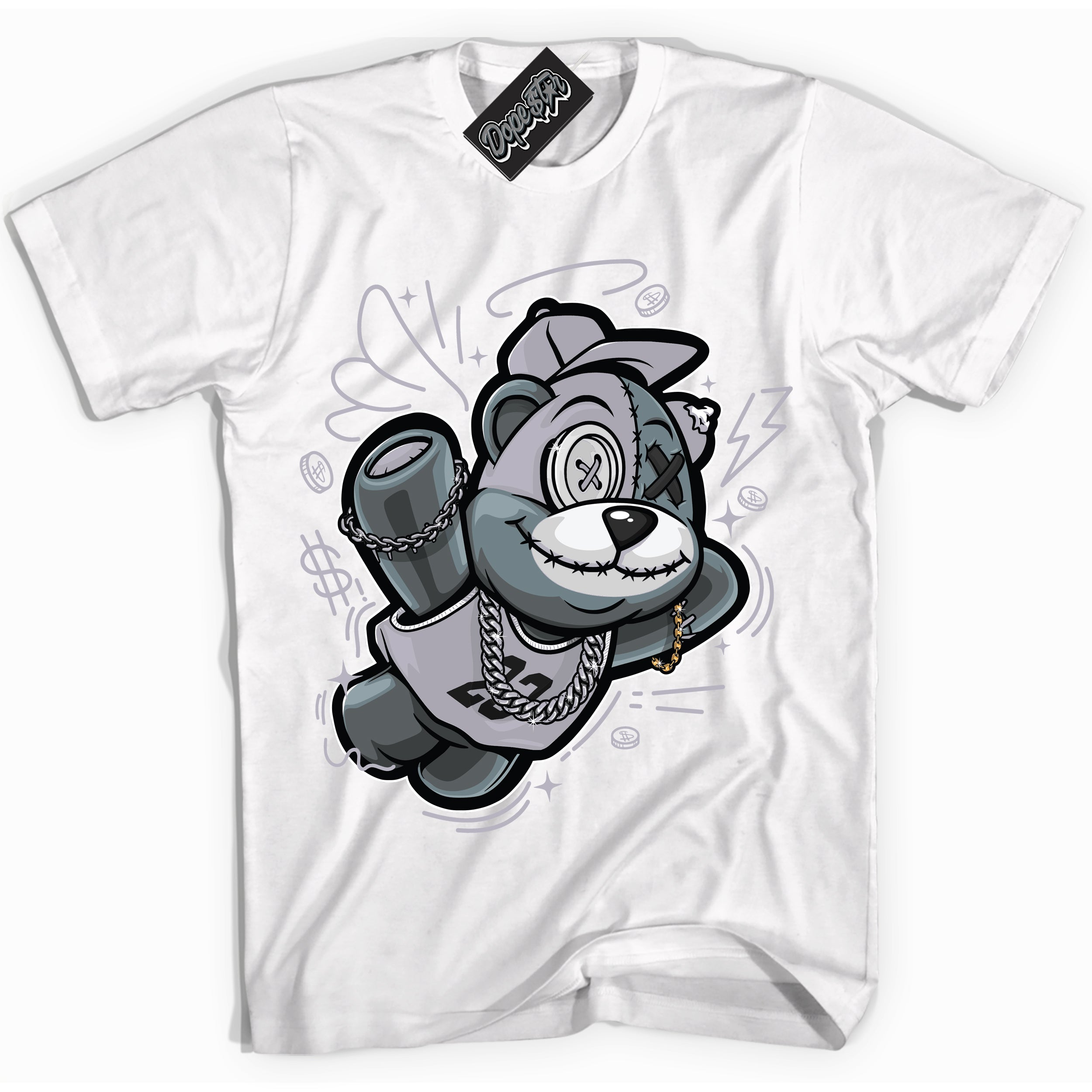 Cool White Shirt with “ Slam Dunk Bear ” design that perfectly matches OG Barons 1s Jordans.