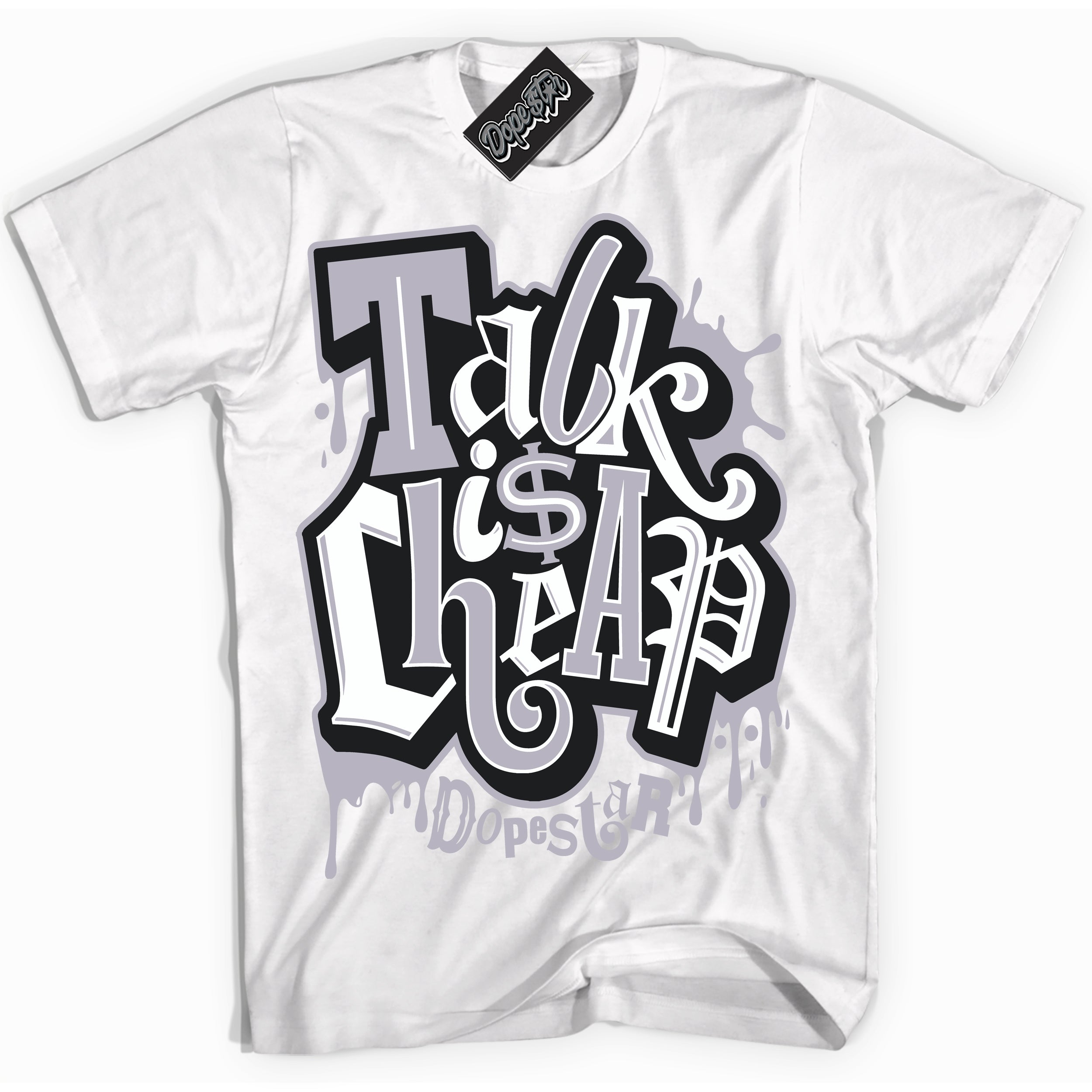 Cool White Shirt with “ Talk Is Cheap ” design that perfectly matches OG Barons 1s Jordans.
