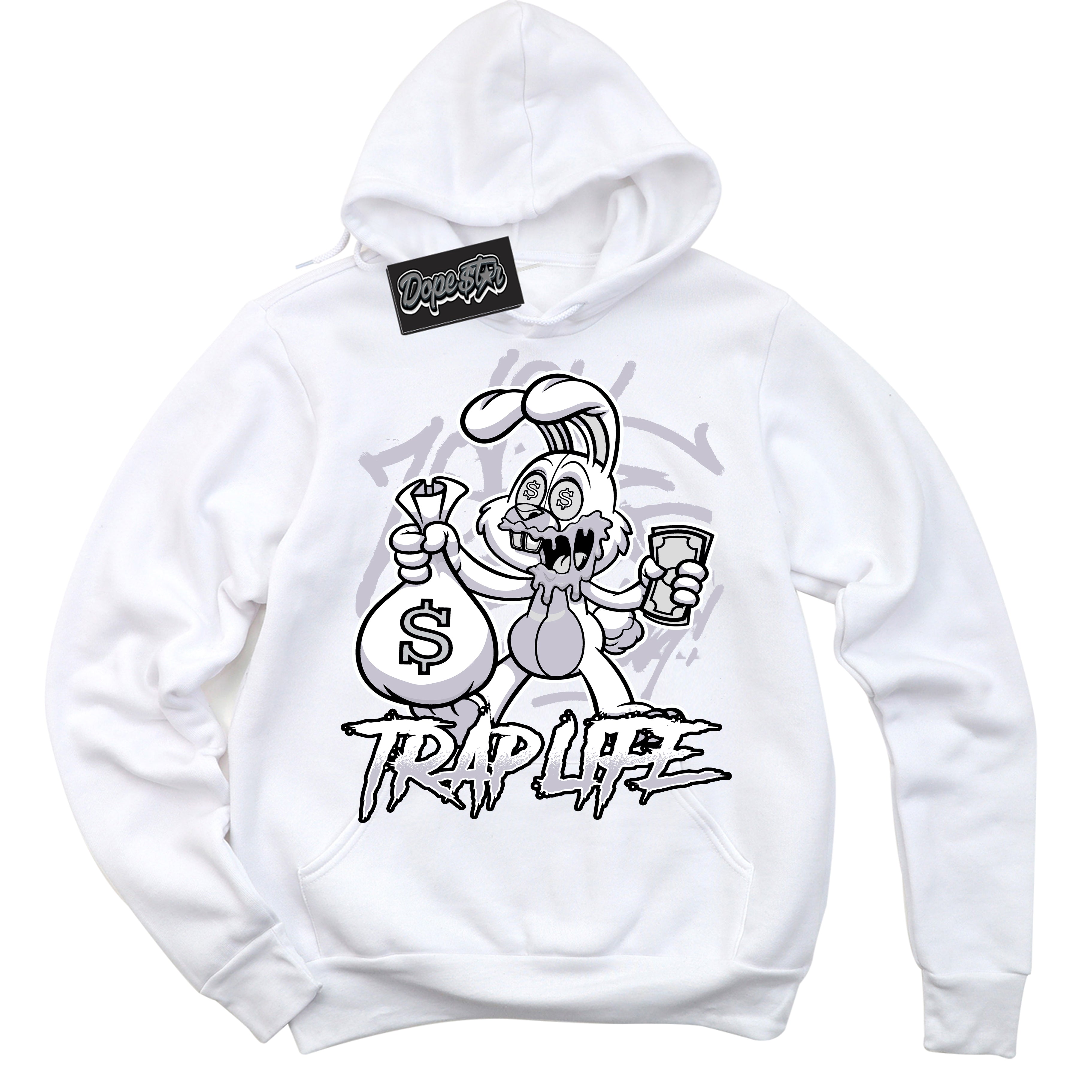 Cool White Hoodie with “ Trap Rabbit ”  design that Perfectly Matches OG Barons 1s Jordans.