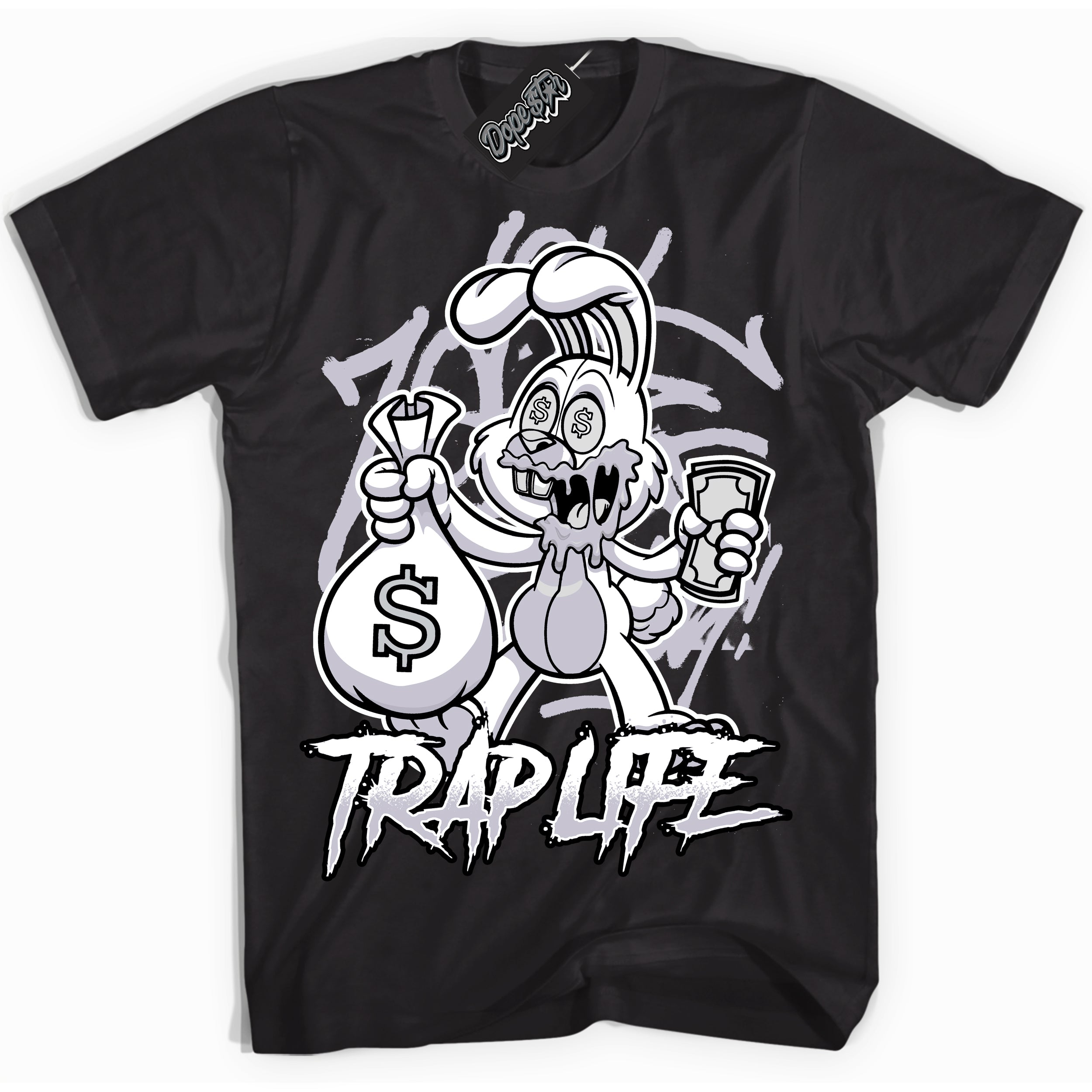 Cool Black Shirt with “ Trap Rabbit ” design that perfectly matches OG Barons 1s Jordans.