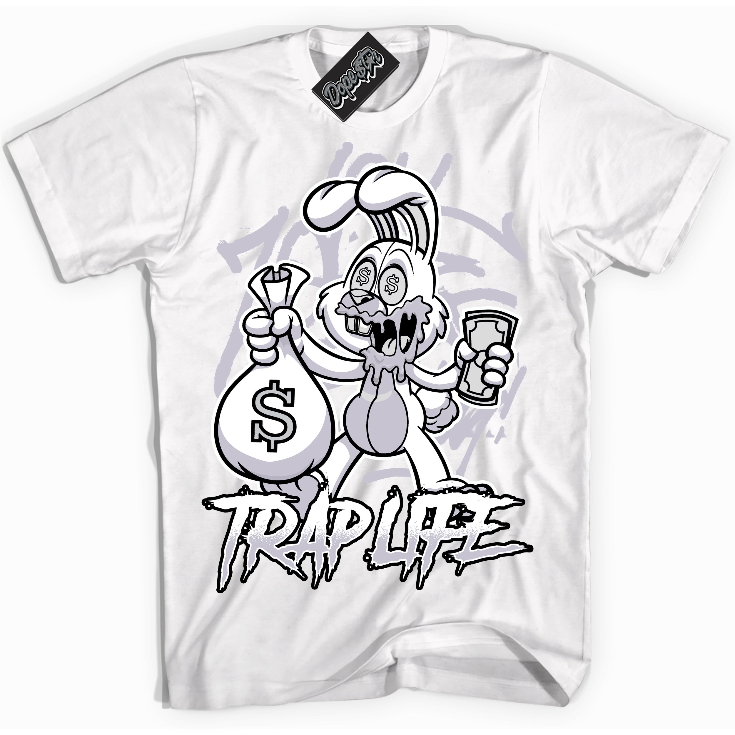 Cool White Shirt with “ Trap Rabbit ” design that perfectly matches OG Barons 1s Jordans.