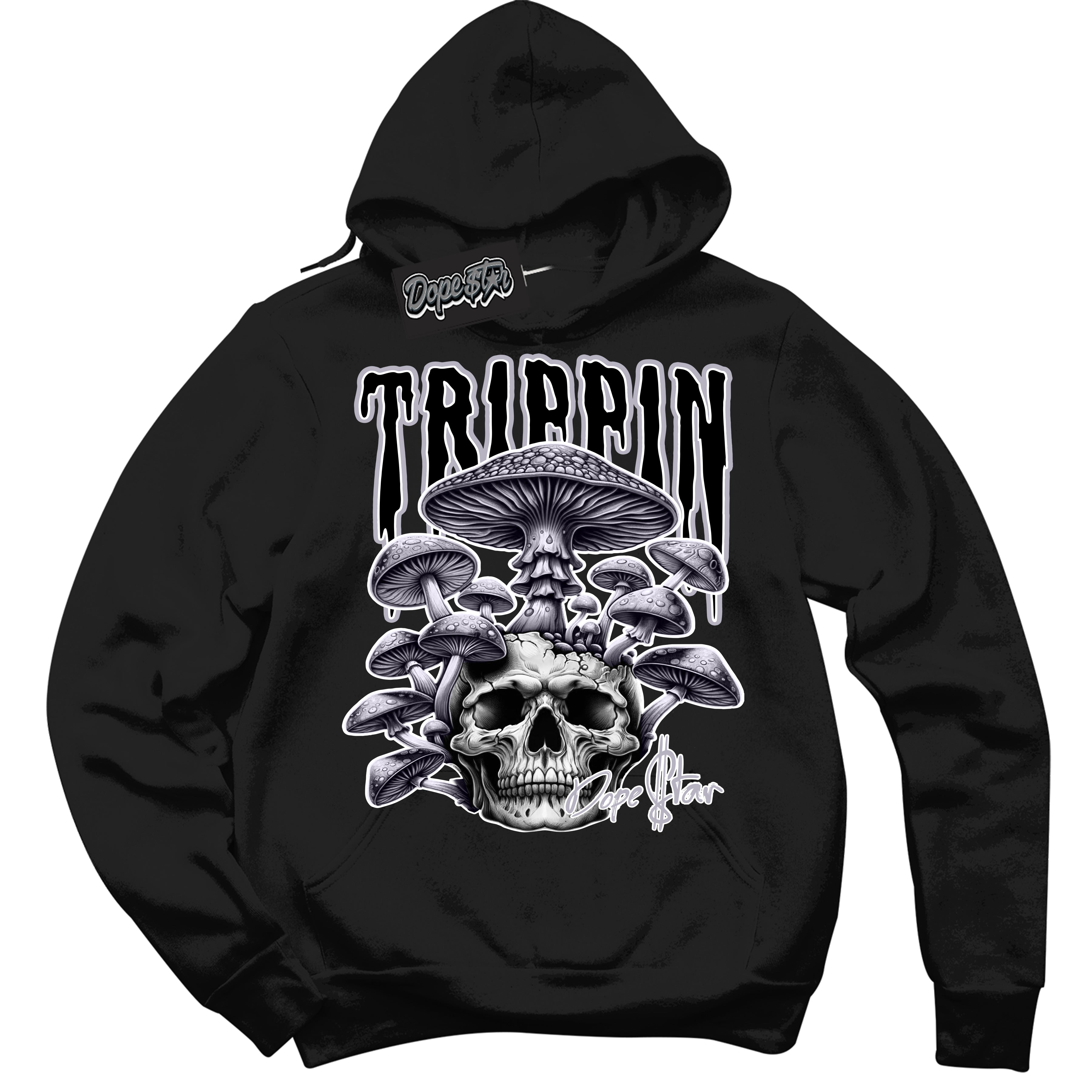 Cool Black Hoodie with “ Trippin ”  design that Perfectly Matches OG Barons 1s Jordans.