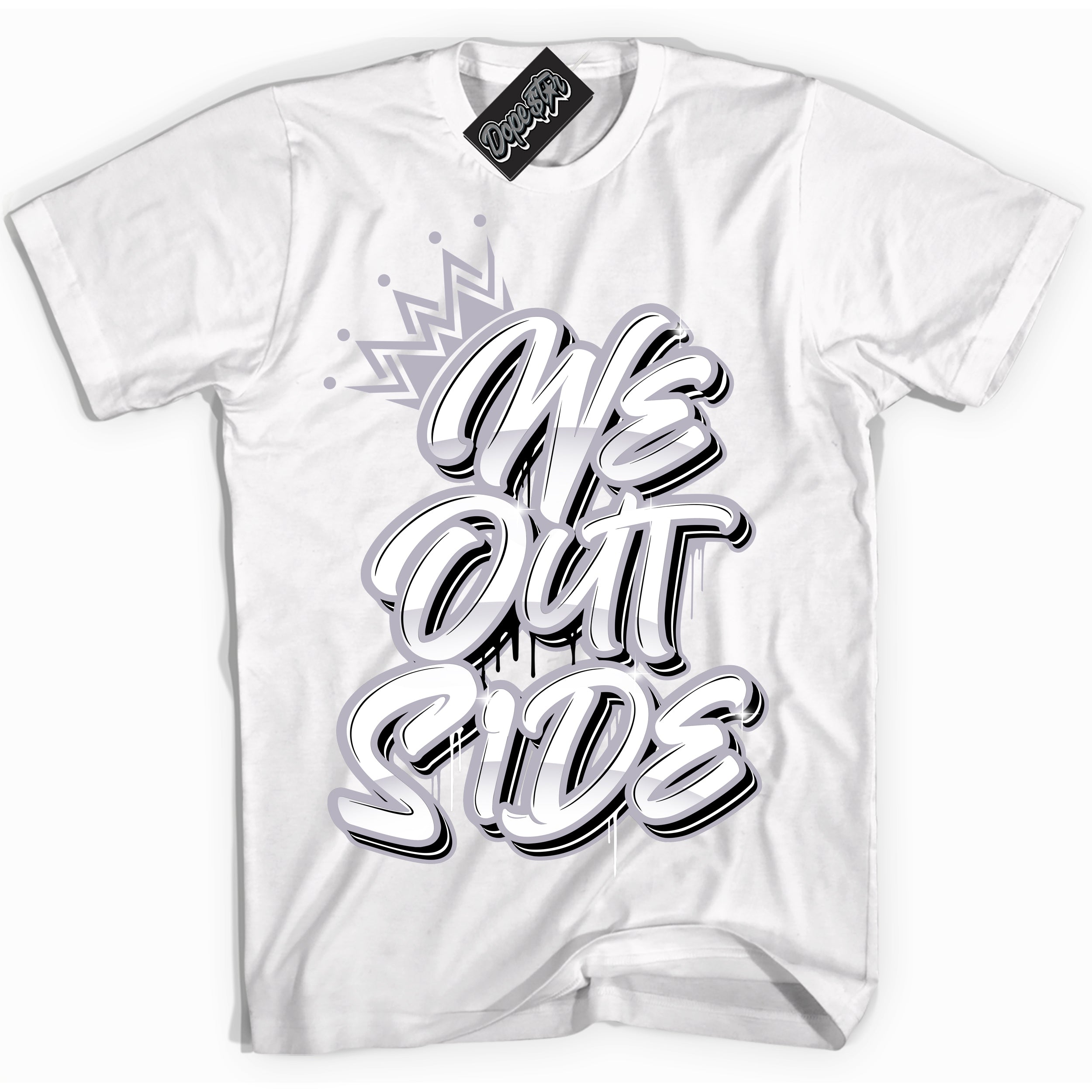 Cool White Shirt with “ We Outside ” design that perfectly matches OG Barons 1s Jordans.