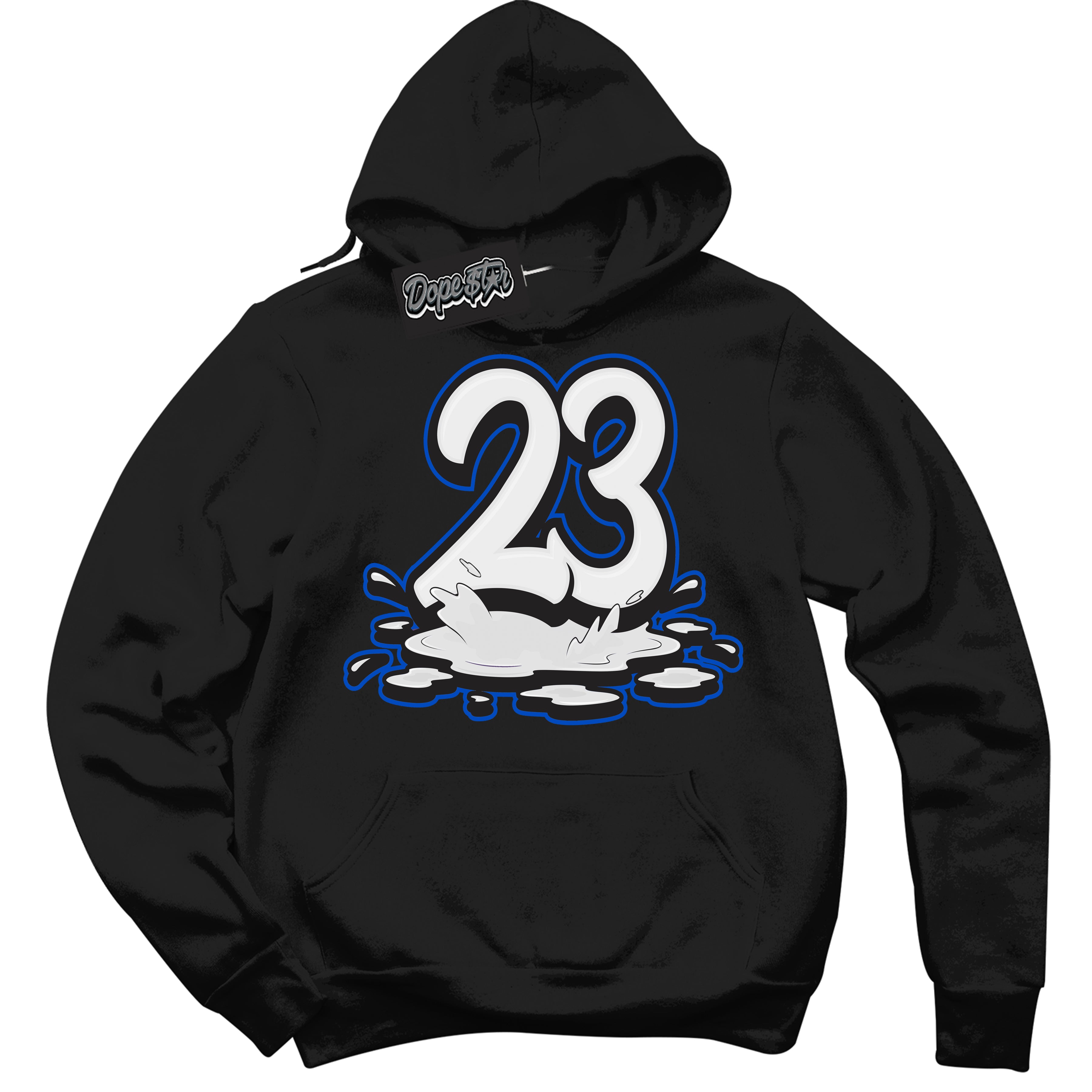 Cool Black Hoodie with “ 23 Melting ”  design that Perfectly Matches Quai 54 1s Sneakers.
