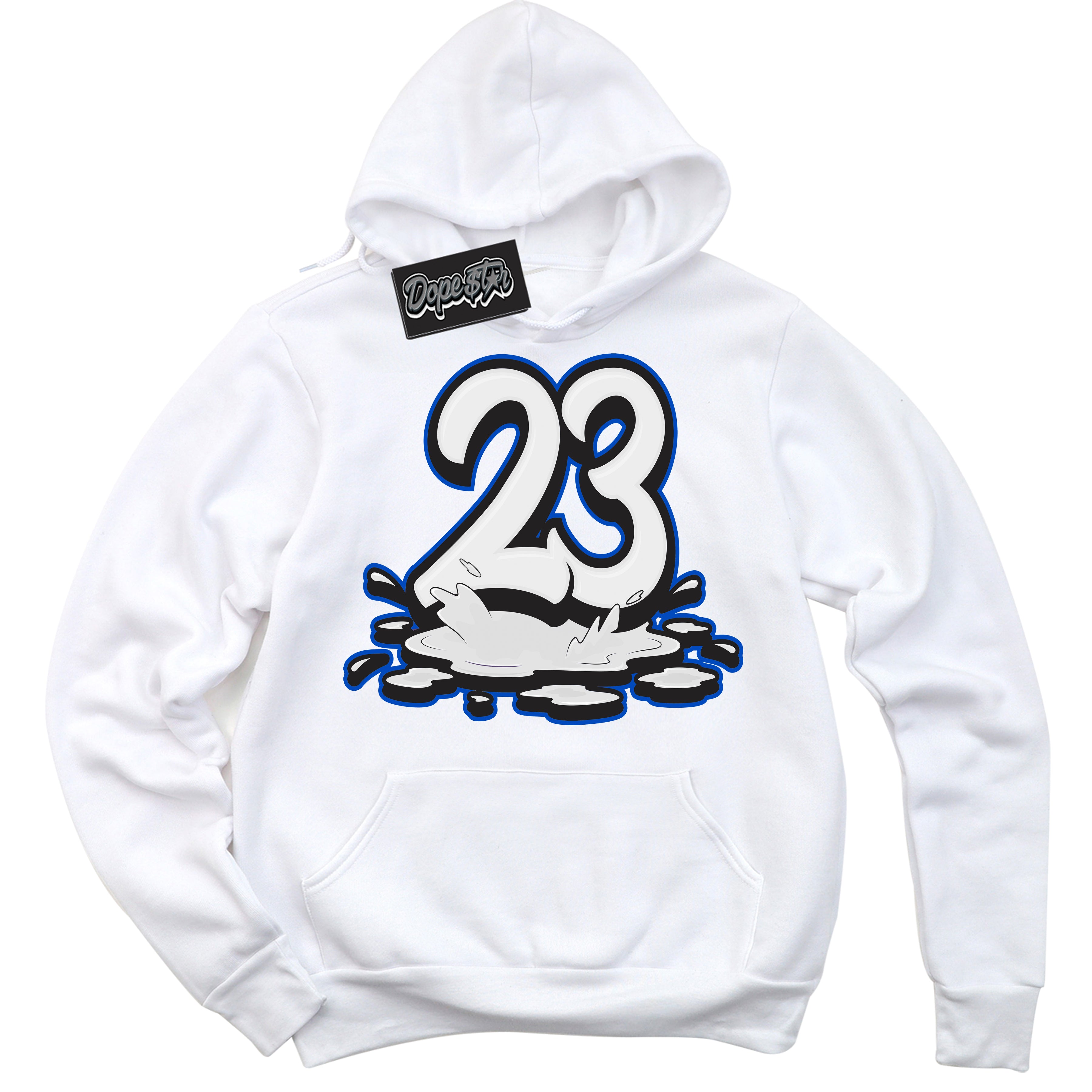 Cool White Hoodie with “ 23 Melting ”  design that Perfectly Matches Quai 54 1s Sneakers.