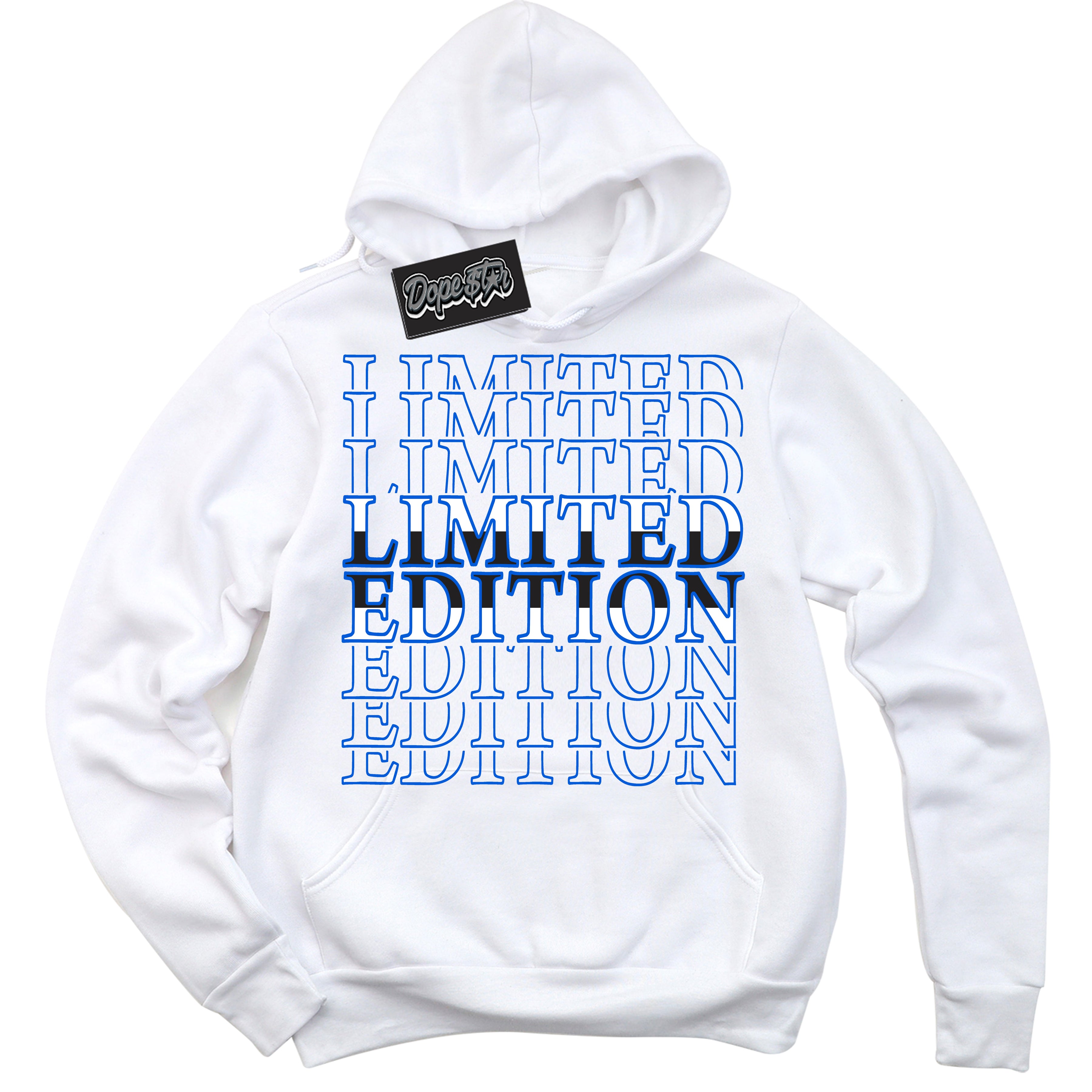 Cool White Hoodie with “ Limited Edition ”  design that Perfectly Matches Quai 54 1s Sneakers.