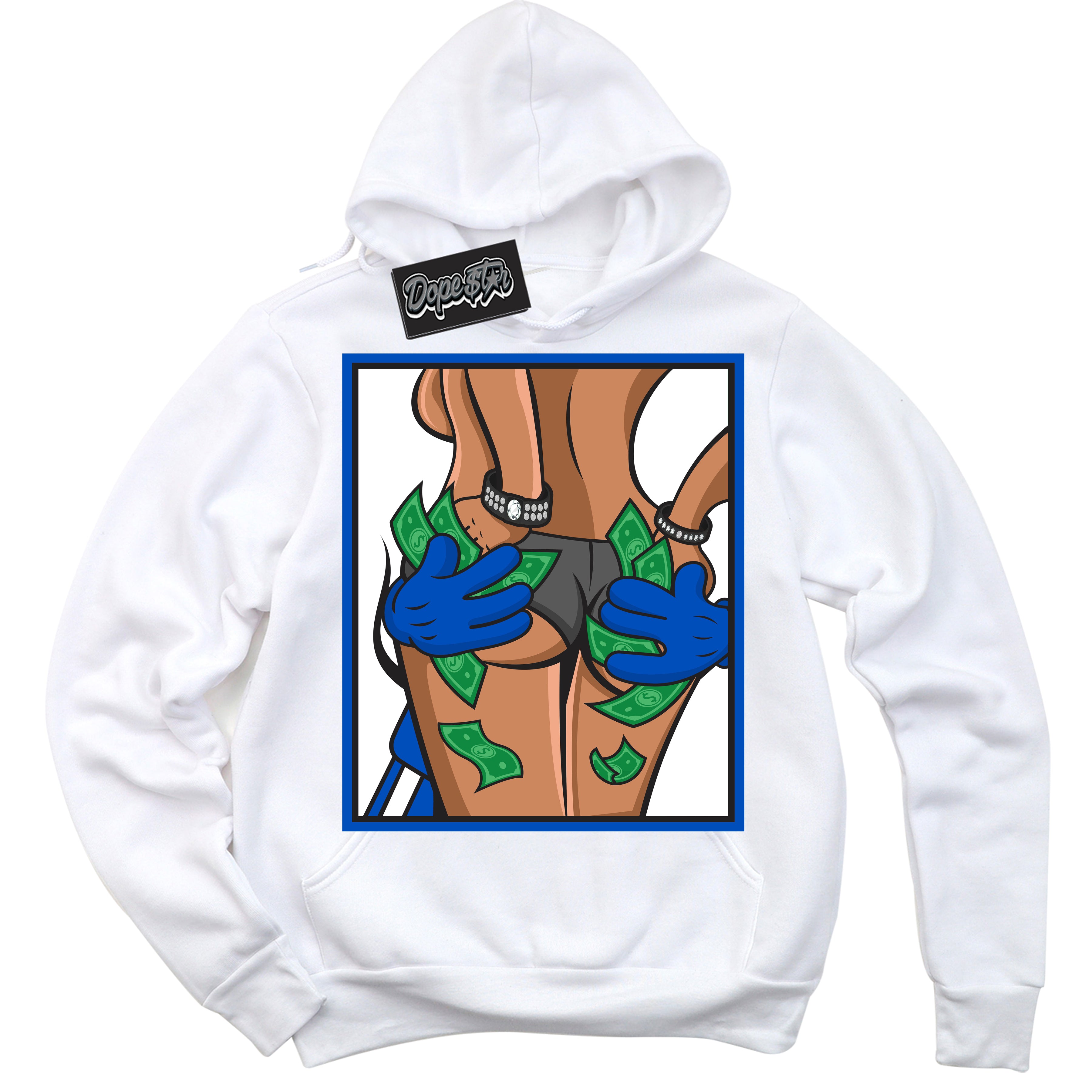 Cool White Hoodie with “ Money Hands ”  design that Perfectly Matches Quai 54 1s Sneakers.