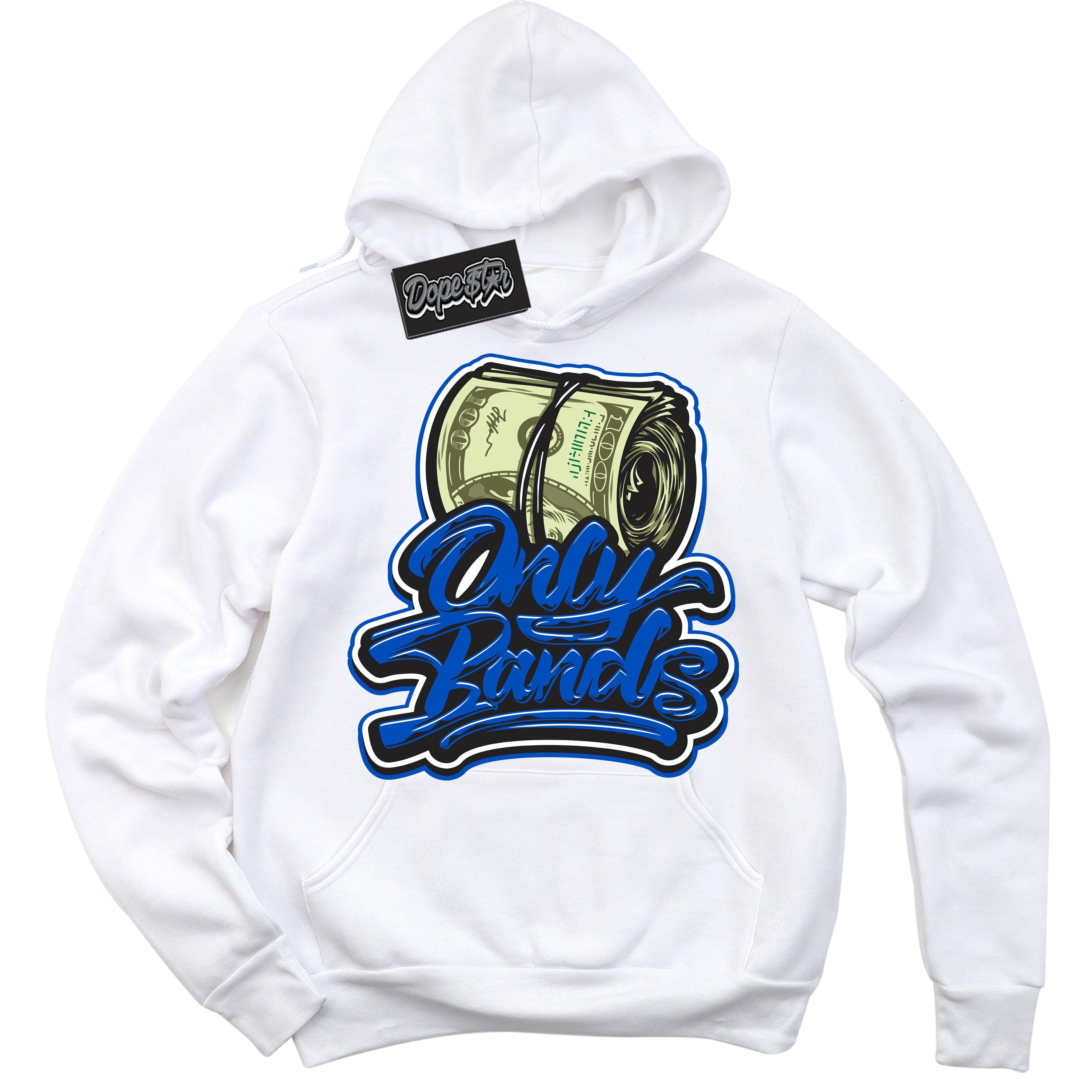 Cool White Hoodie with “ Only Bands ”  design that Perfectly Matches Quai 54 1s Sneakers.