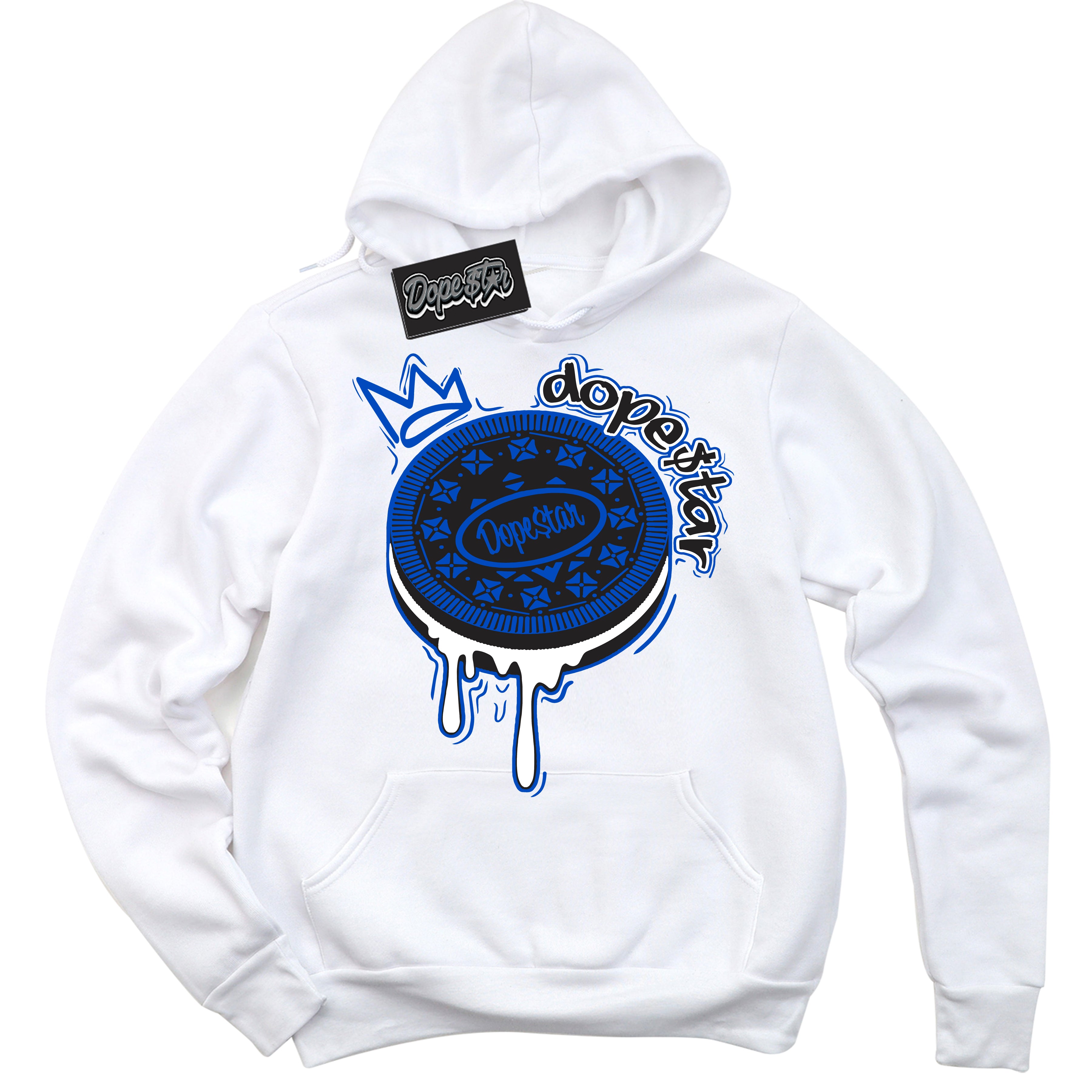 Cool White Hoodie with “ Oreo DS ”  design that Perfectly Matches Quai 54 1s Sneakers.