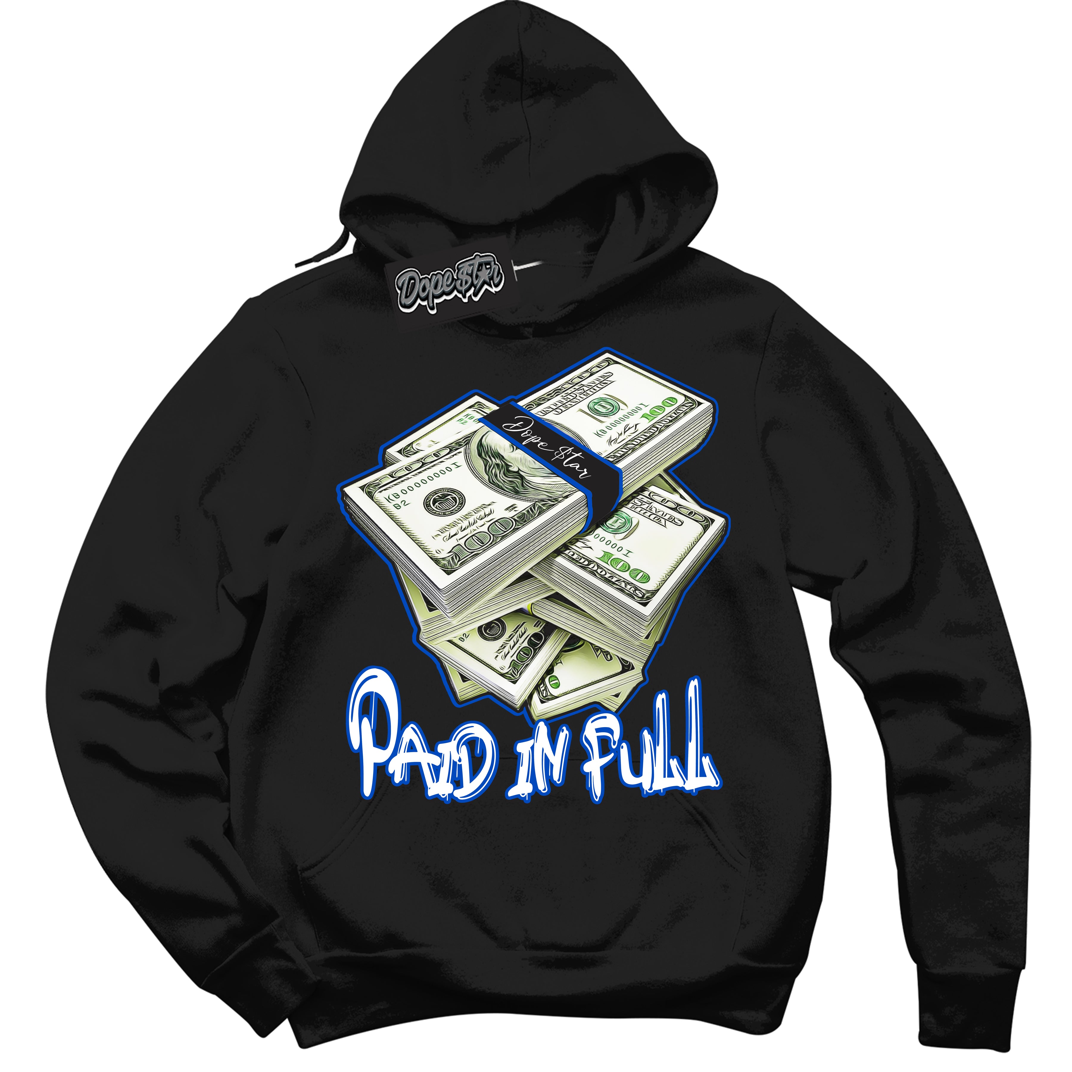Cool Black Hoodie with “ Paid In Full ”  design that Perfectly Matches Quai 54 1s Sneakers.