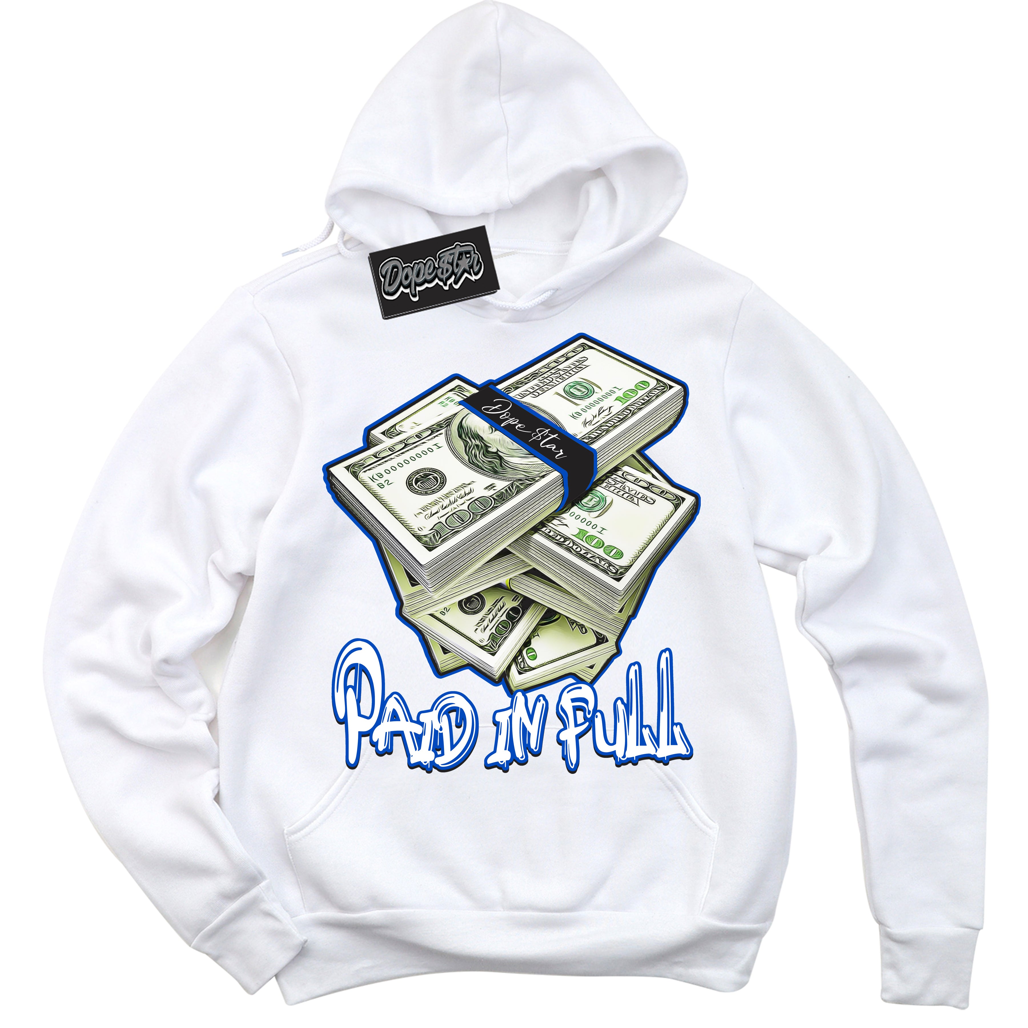 Cool White Hoodie with “ Paid In Full ”  design that Perfectly Matches Quai 54 1s Sneakers.