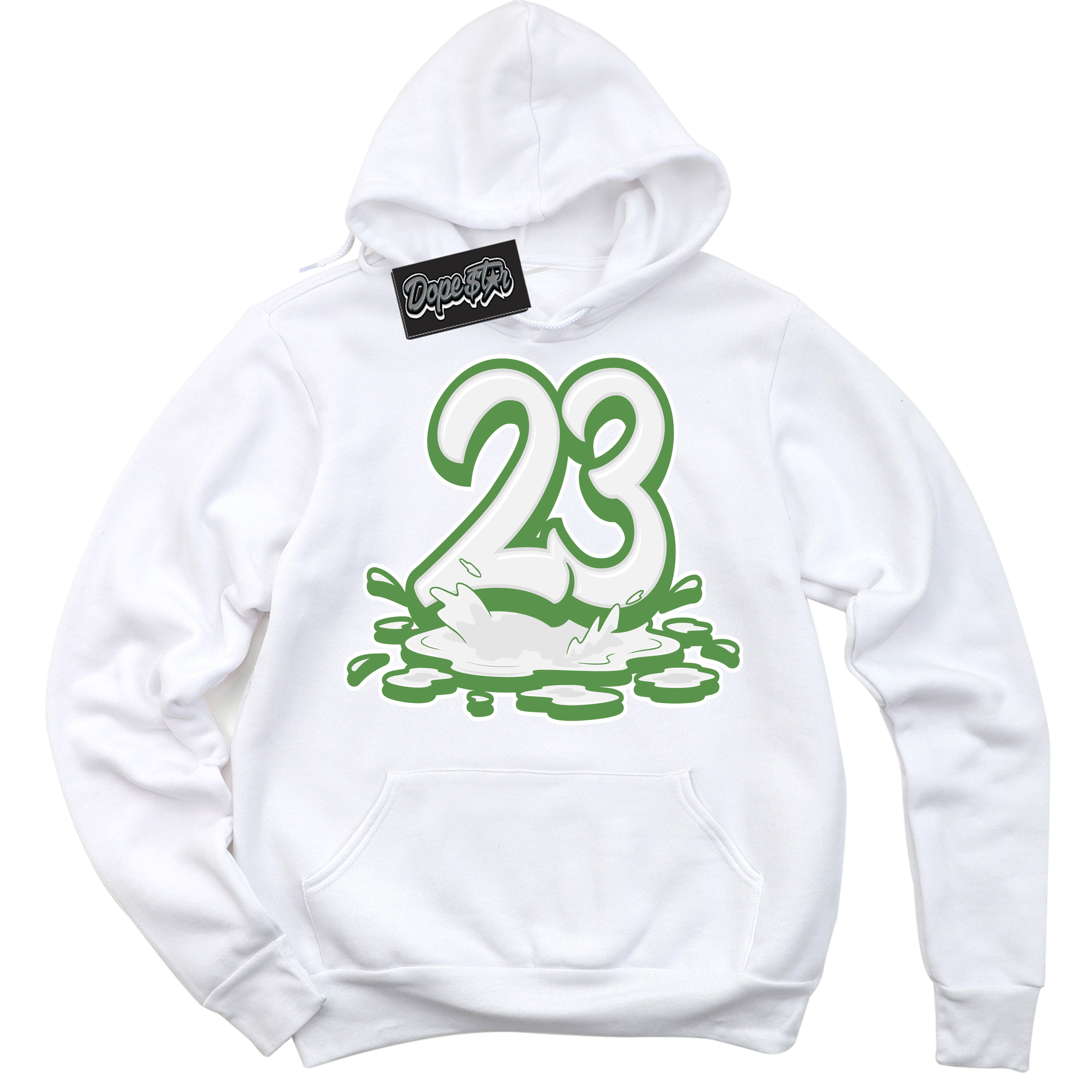 Cool White Hoodie with “ 23 Melting ”  design that Perfectly Matches Chlorophyll 1s Jordans.