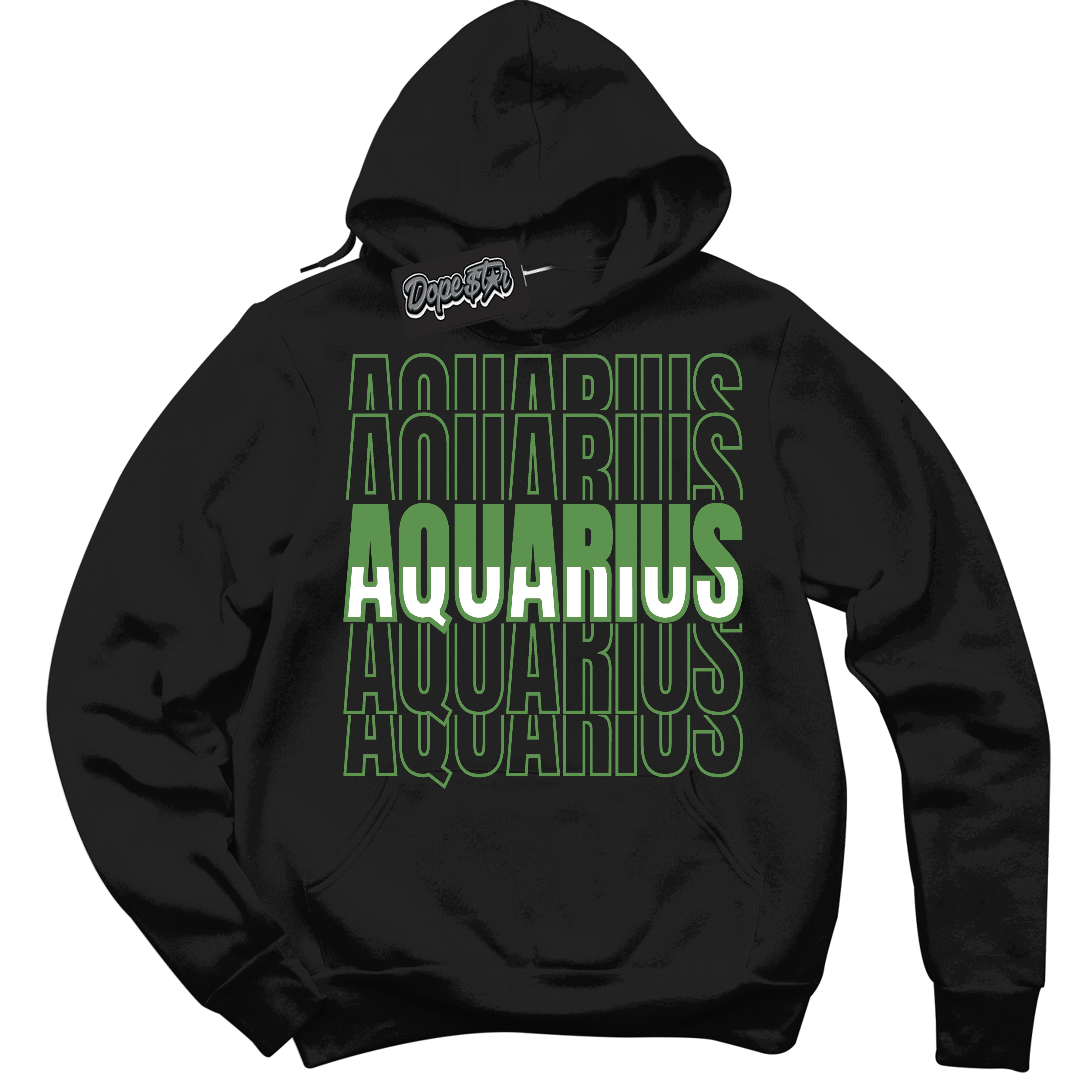Cool Black Hoodie with “ Aquarius ”  design that Perfectly Matches Chlorophyll 1s Jordans.
