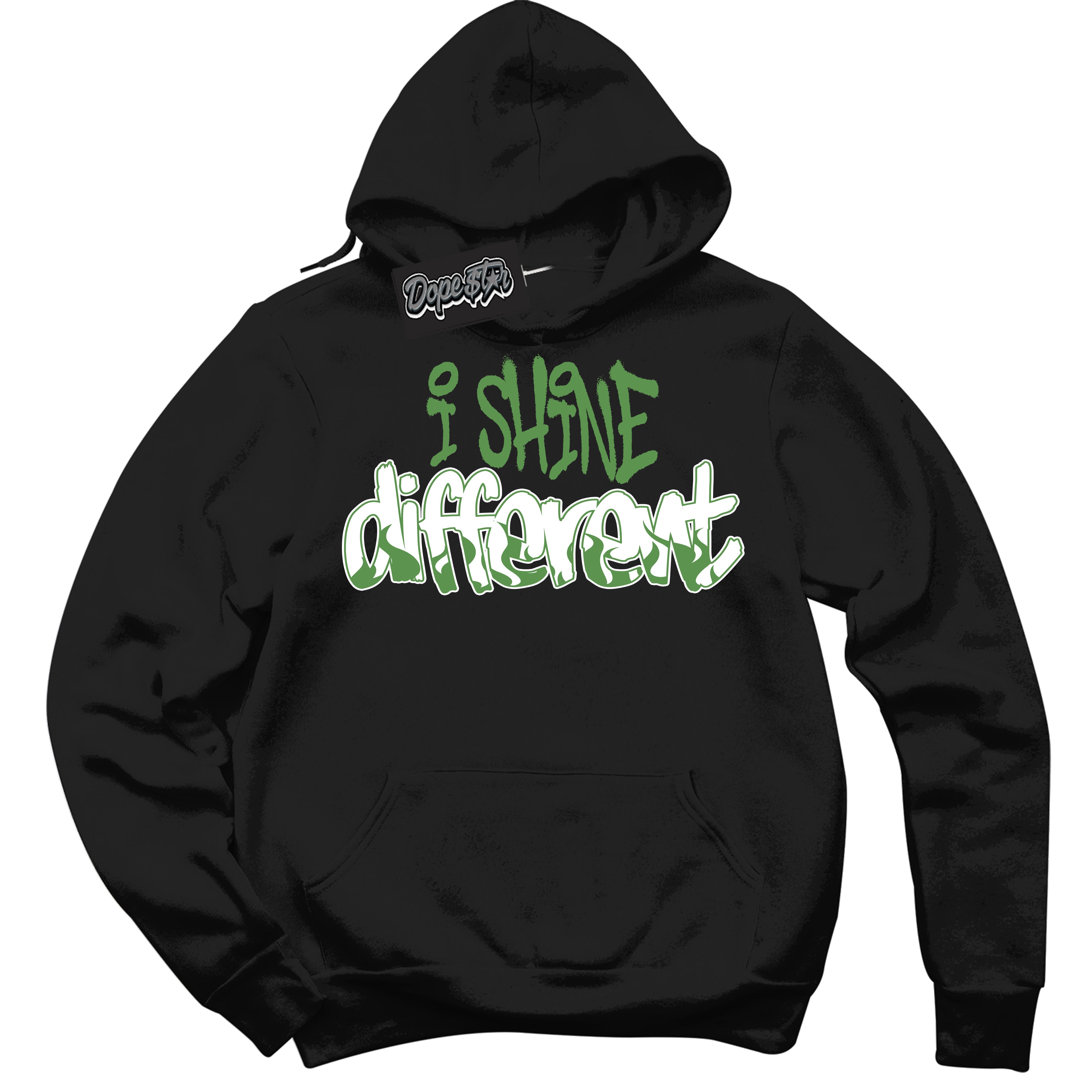 Cool Black Hoodie with “ I Shine Different ”  design that Perfectly Matches Chlorophyll 1s Jordans.