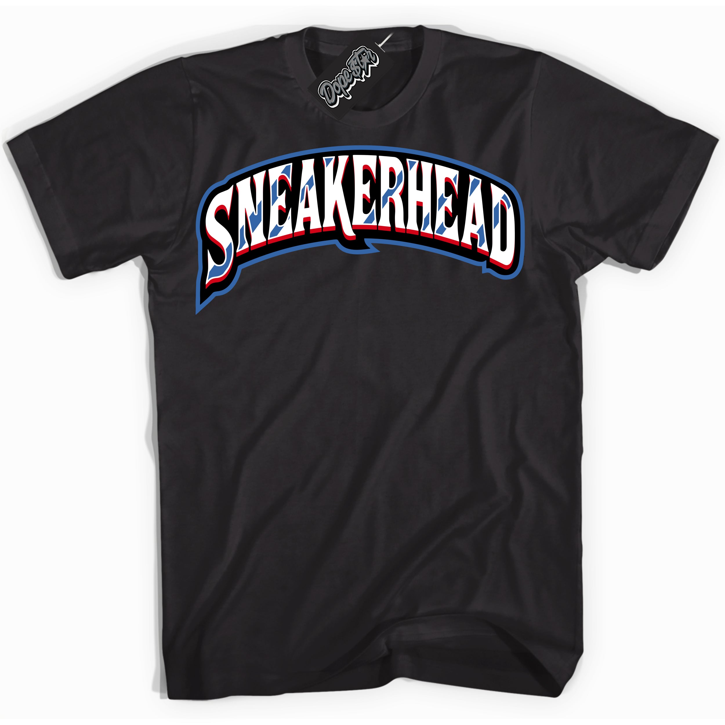 Cool Black Shirt with “ Sneakerhead” design that perfectly matches Industrial Blue Sashiko 1s Sneakers.