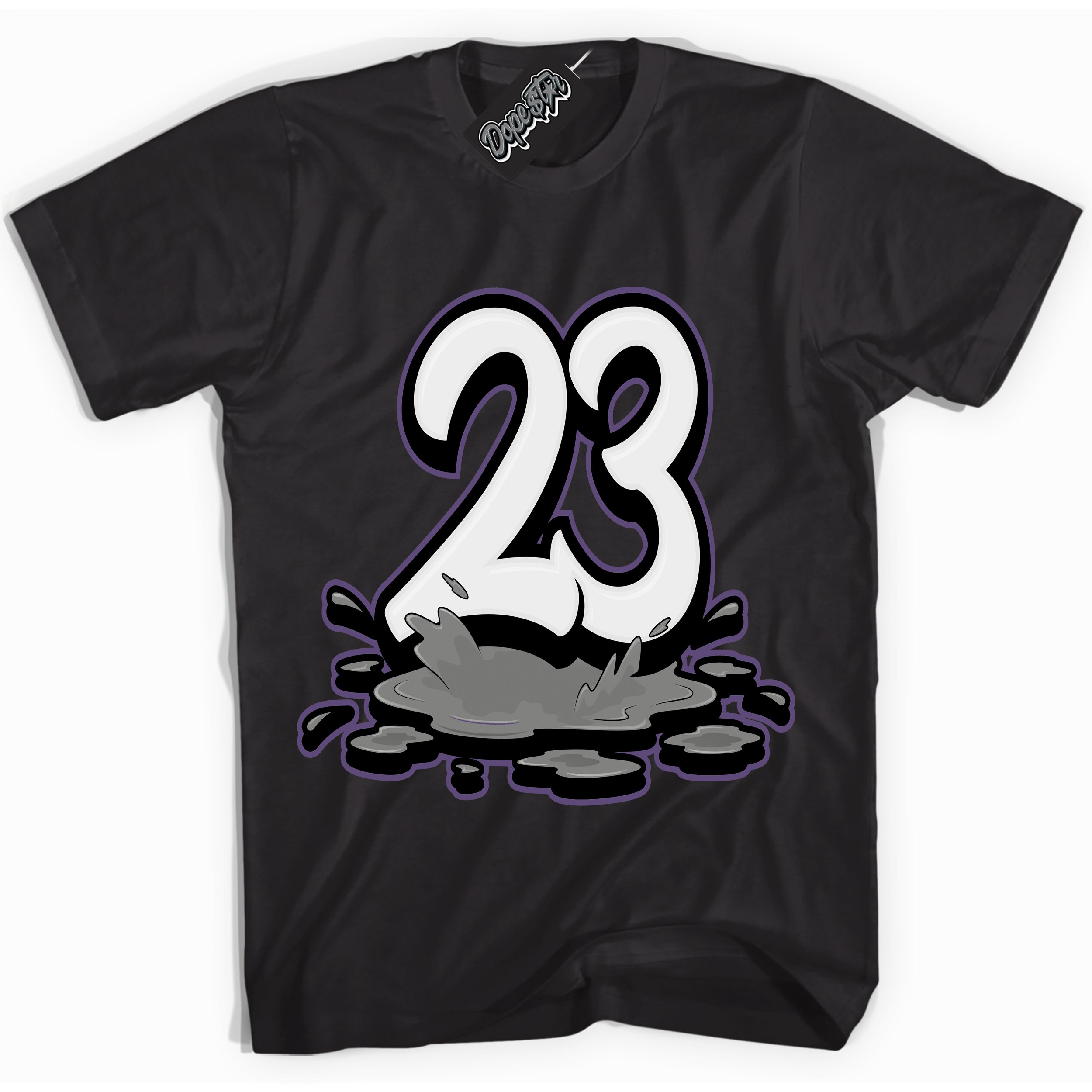 Cool Black Shirt with “ 23 Melting” design that perfectly matches Punk Rock 1s Sneakers.